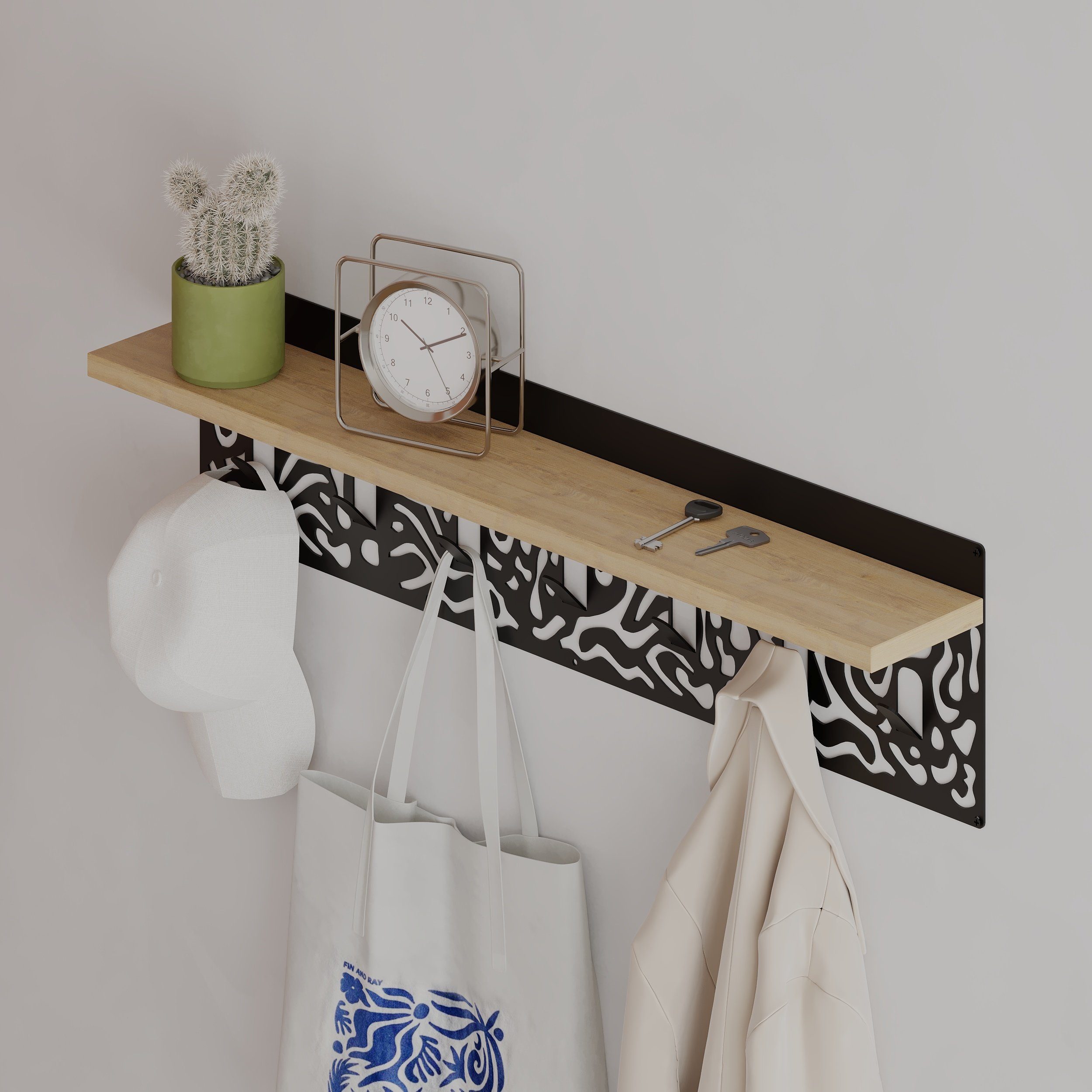 Decortie Wandhaken Novo, Wand, Holz Wandgarderobe, Garderobenhaken, Wandmontage