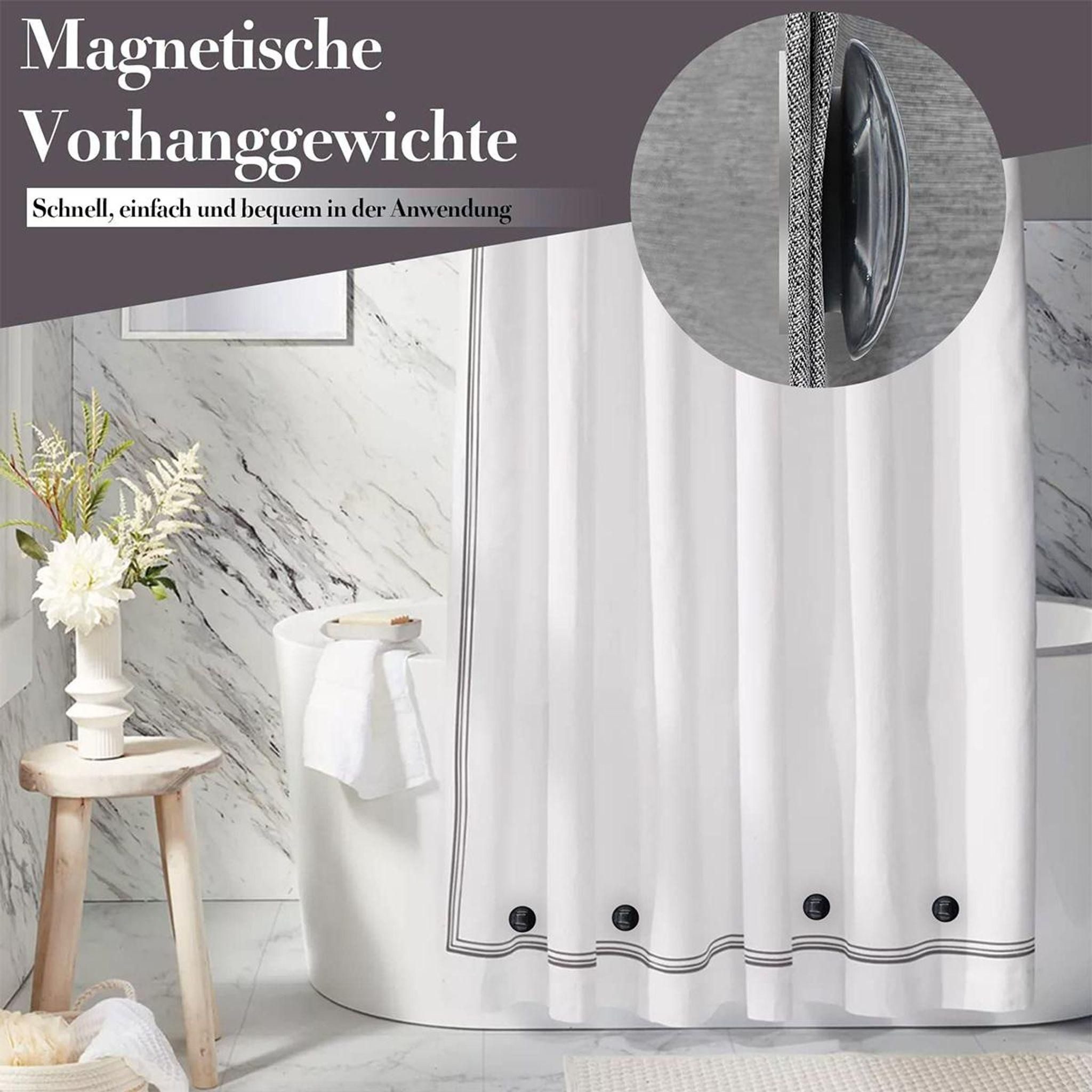 FELIXLEO Duschvorhangklammer Magnetische Duschvorhang Gewichte Rund Vorhang, (1-St) – Bild 5 von 5