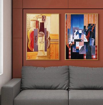 TPFLiving Kunstdruck (OHNE RAHMEN) Poster - Leinwand - Wandbild, Picasso - Abstrakte Formen (Motiv in verschiedenen Größen), Farben: Leinwand bunt - Größe: 20x30cm