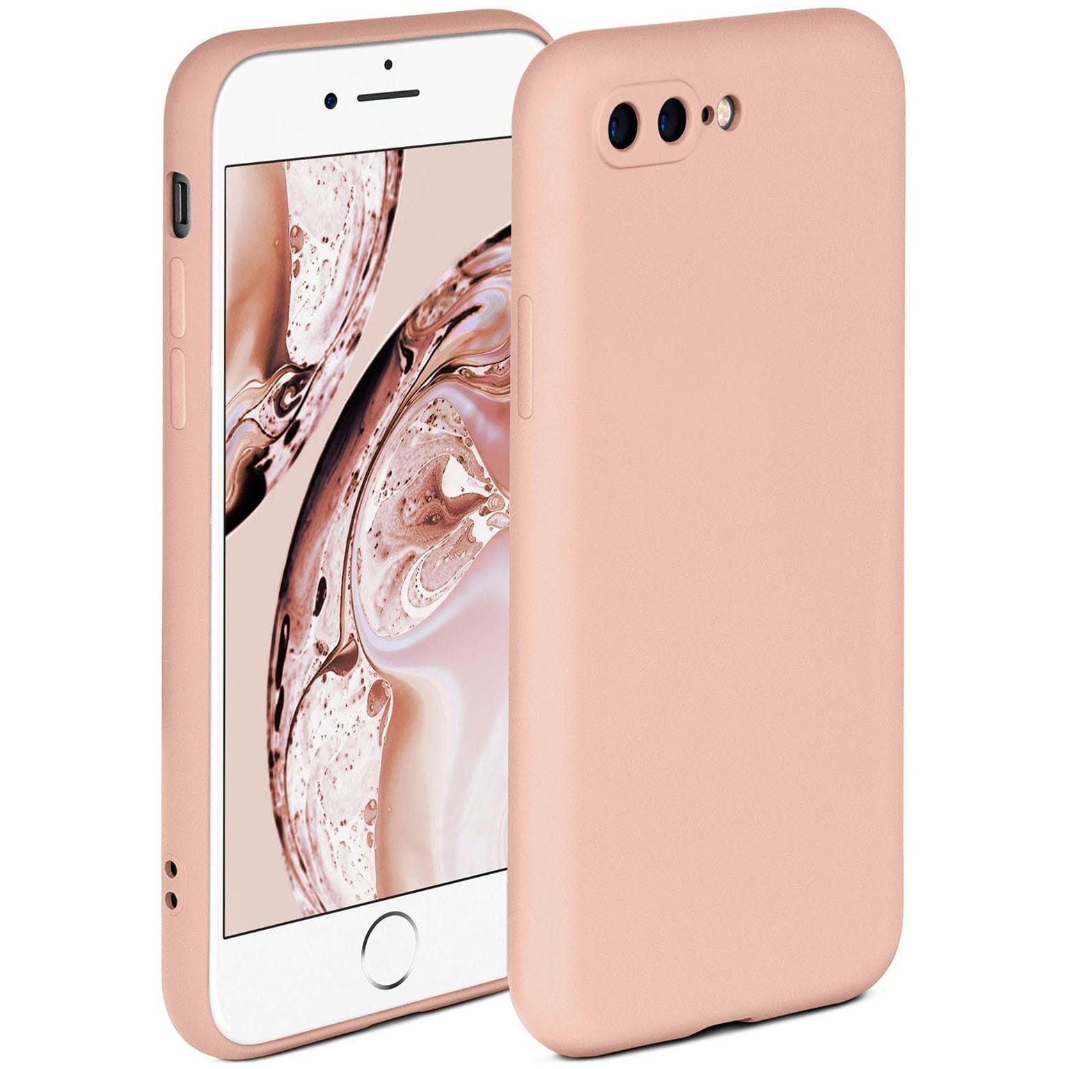 ONEFLOW Handyhülle für iPhone 8 Plus Hülle Silikon Soft Case Rose Rosa 5,5 Zoll, Silikonhülle Cover Dünn Handytasche TPU Schutzhülle mit Kameraschutz