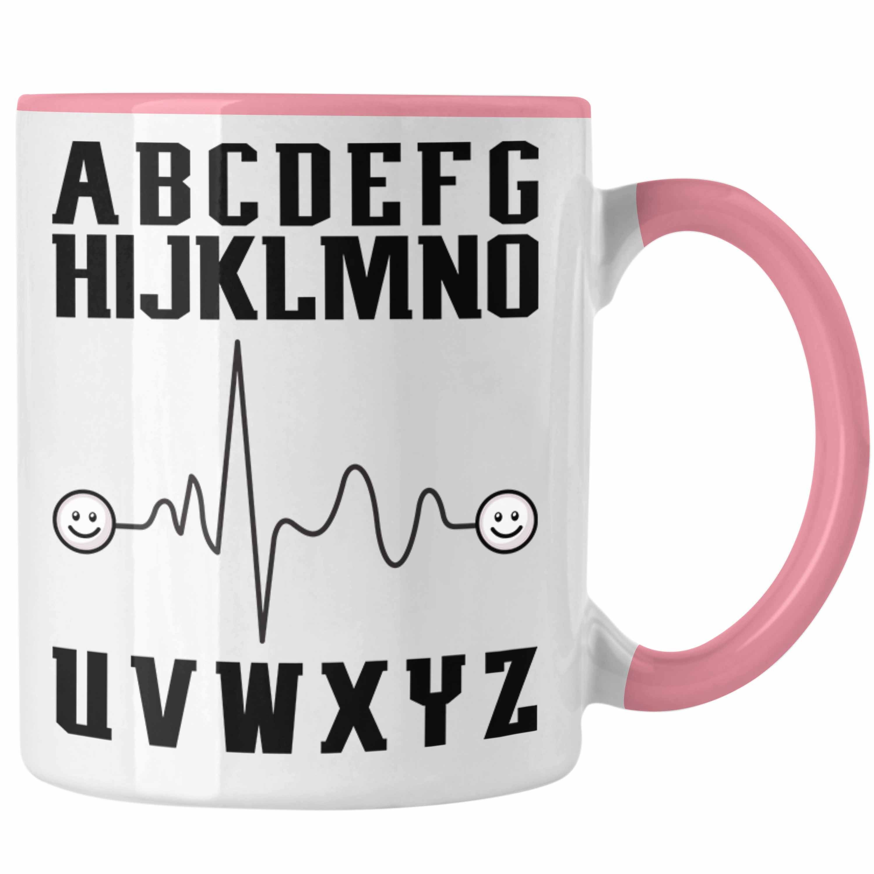 Trendation Tasse Erzieherin Tasse Geschenk ABC Abschied Geschenkidee Beste Erzieherin M Rosa