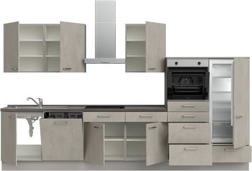 nobilia® Küchenzeile "Riva basic", vormontiert, Ausrichtung wählbar, Breite 360 cm, mit E-Geräten
