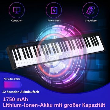 COSTWAY Home Keyboard Digitales Piano, MIDI Bluetooth, 61 Tasten, mit Tragetasche