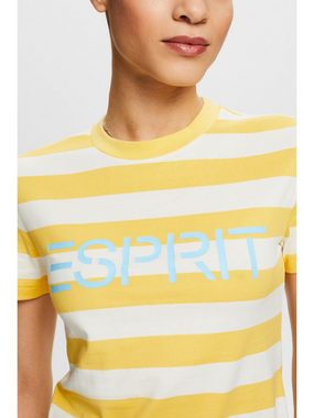 Esprit T-Shirt Gestreiftes Logo-T-Shirt aus Baumwolle (1-tlg)