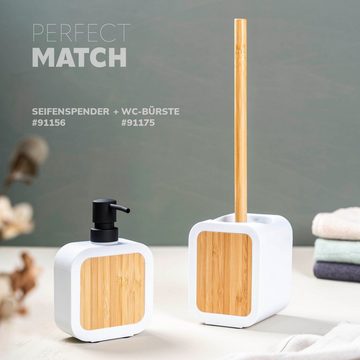 eluno WC-Reinigungsbürste Toilettenbürste aus Kunststoff und Bambus, taupe