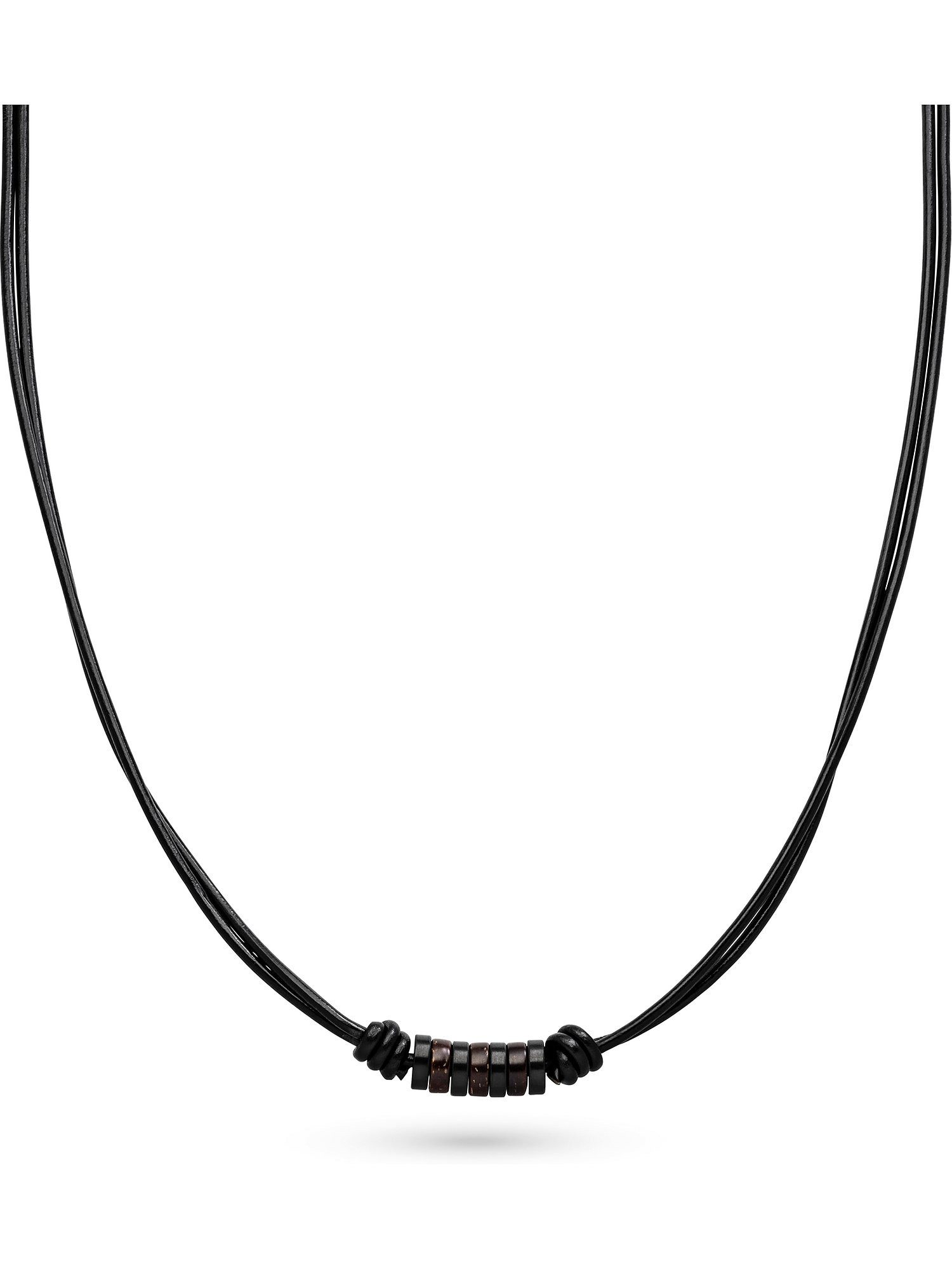 Silberkette S.Oliver Herren-Kette Edelstahl, Leder