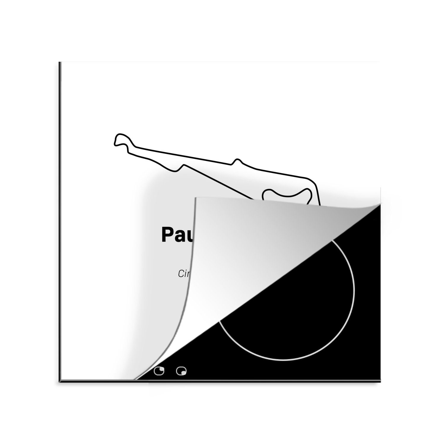 MuchoWow Herdblende-/Abdeckplatte Formel 1 - Frankreich - Rennstrecke, Vinyl, (1 tlg), 78x78 cm, Ceranfeldabdeckung, Arbeitsplatte für küche