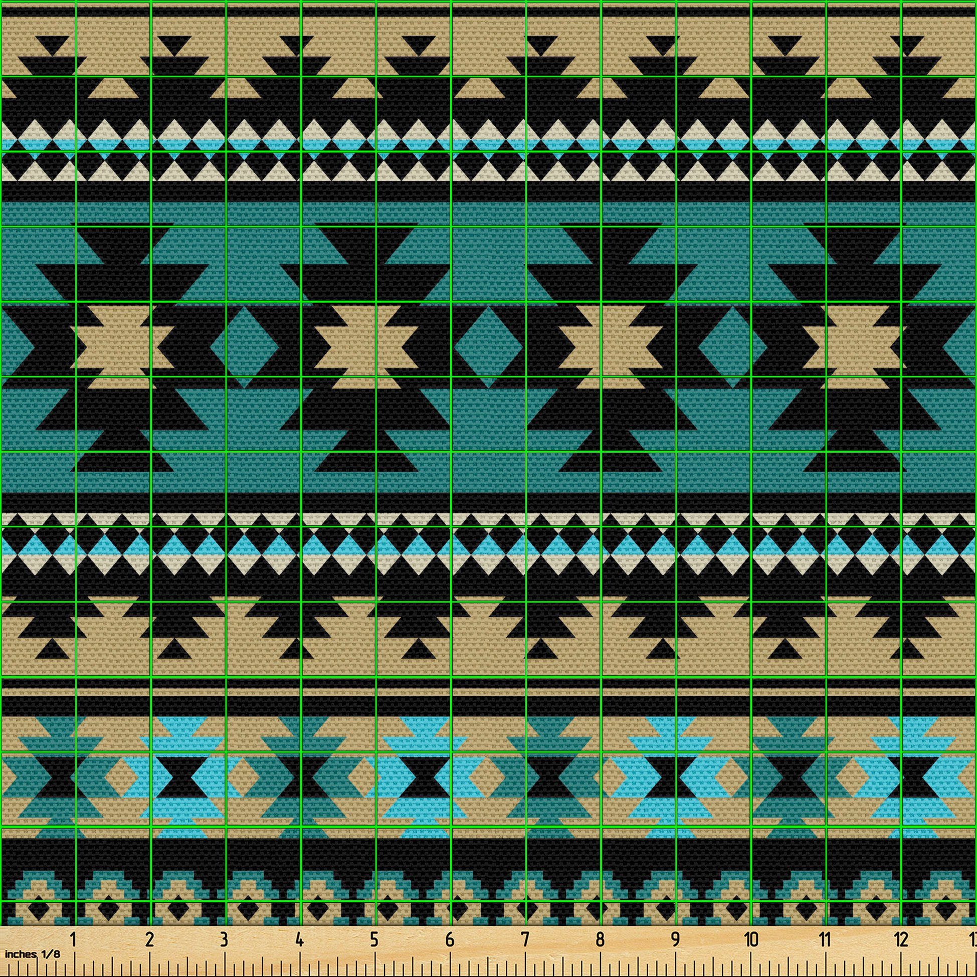 Abakuhaus Stoff Schön Gewebten Stoff für Polster und Wohnaccessoires, Teal Streifen Ethnische Aztec Inspired