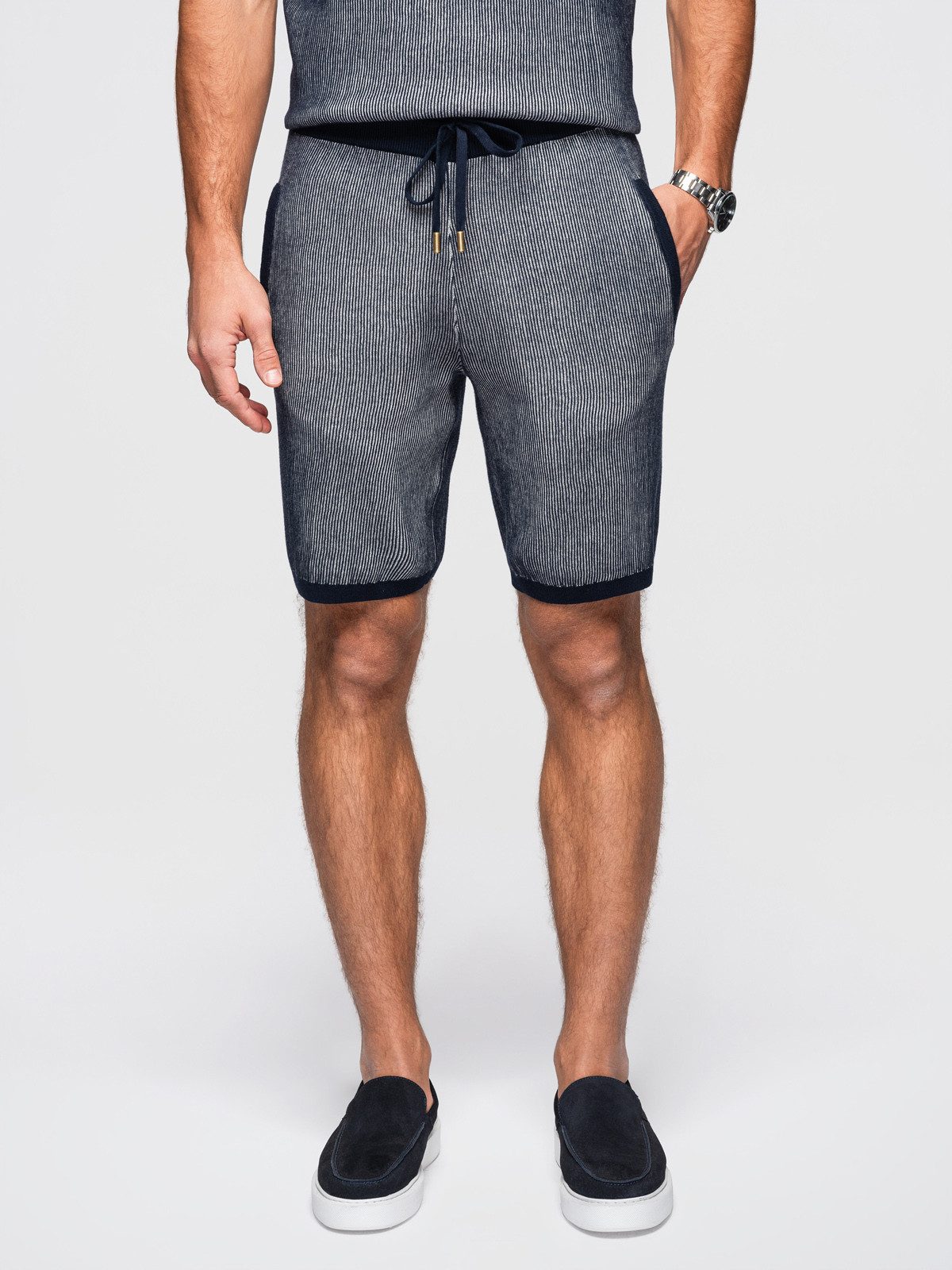 Sweatshorts Herren Sweatshorts mit Kordelzug Regular Fit Navy M