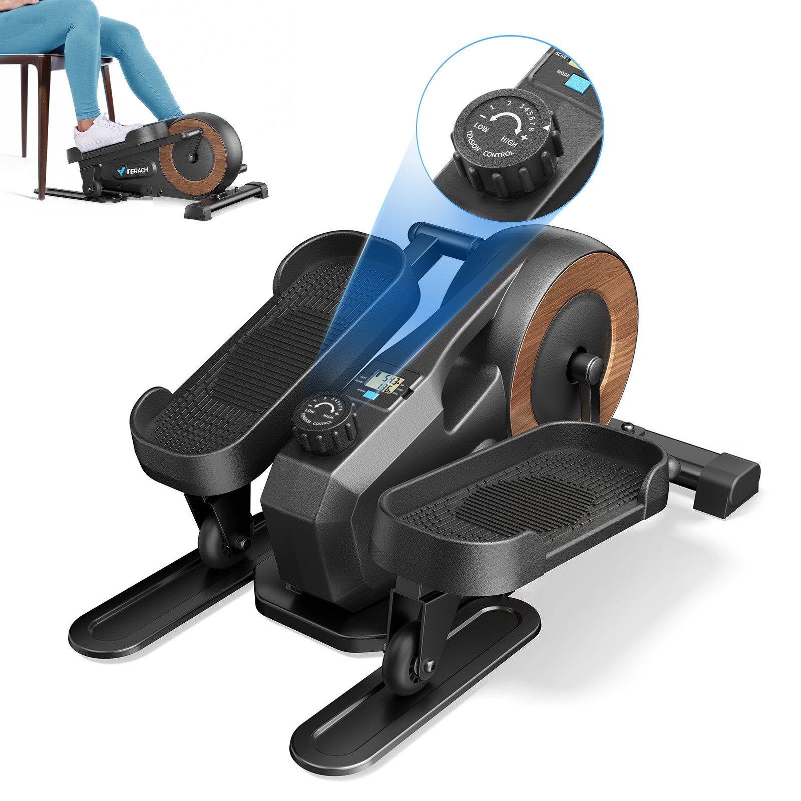 Crosstrainer Mini Ellipsentrainer, Untertisch Crosstrainer für Zuhause oder Büro
