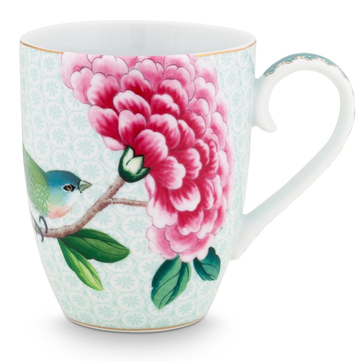 PiP Studio Кружки Blushing Birds Henkelbecher white 0,35 l, Porzellan, Mug Large Blushing Birds White 350ml