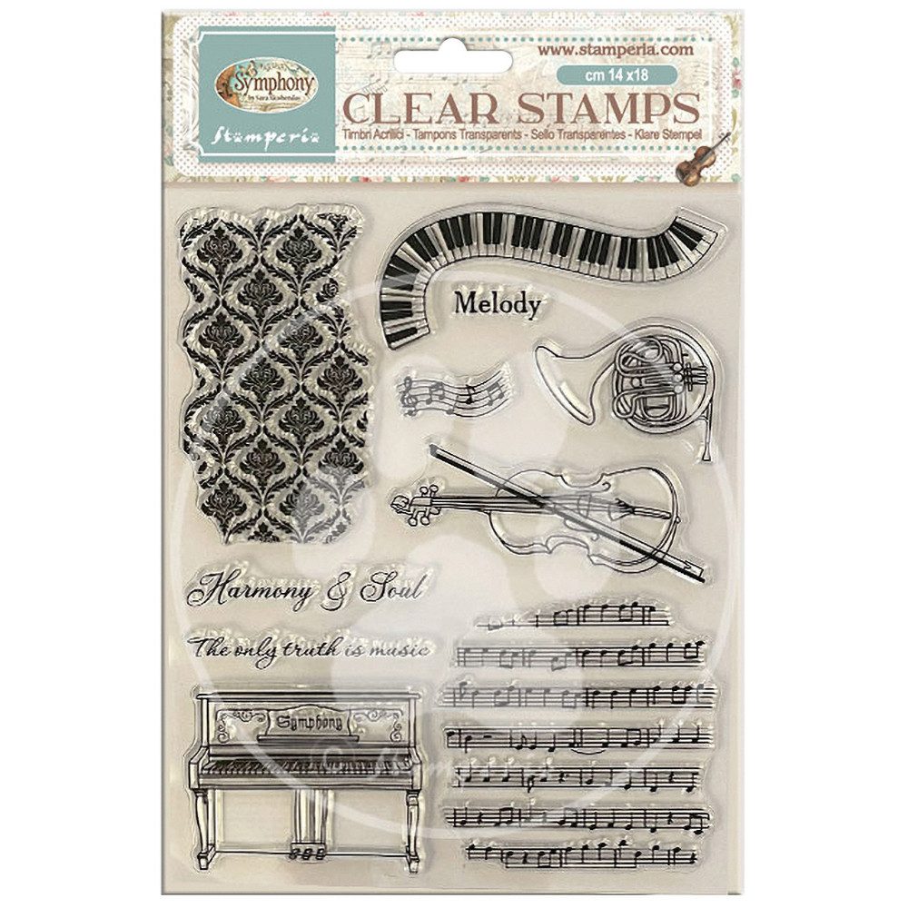 Stamperia Stempel Clear-Stamps Symphony, 12 Stück