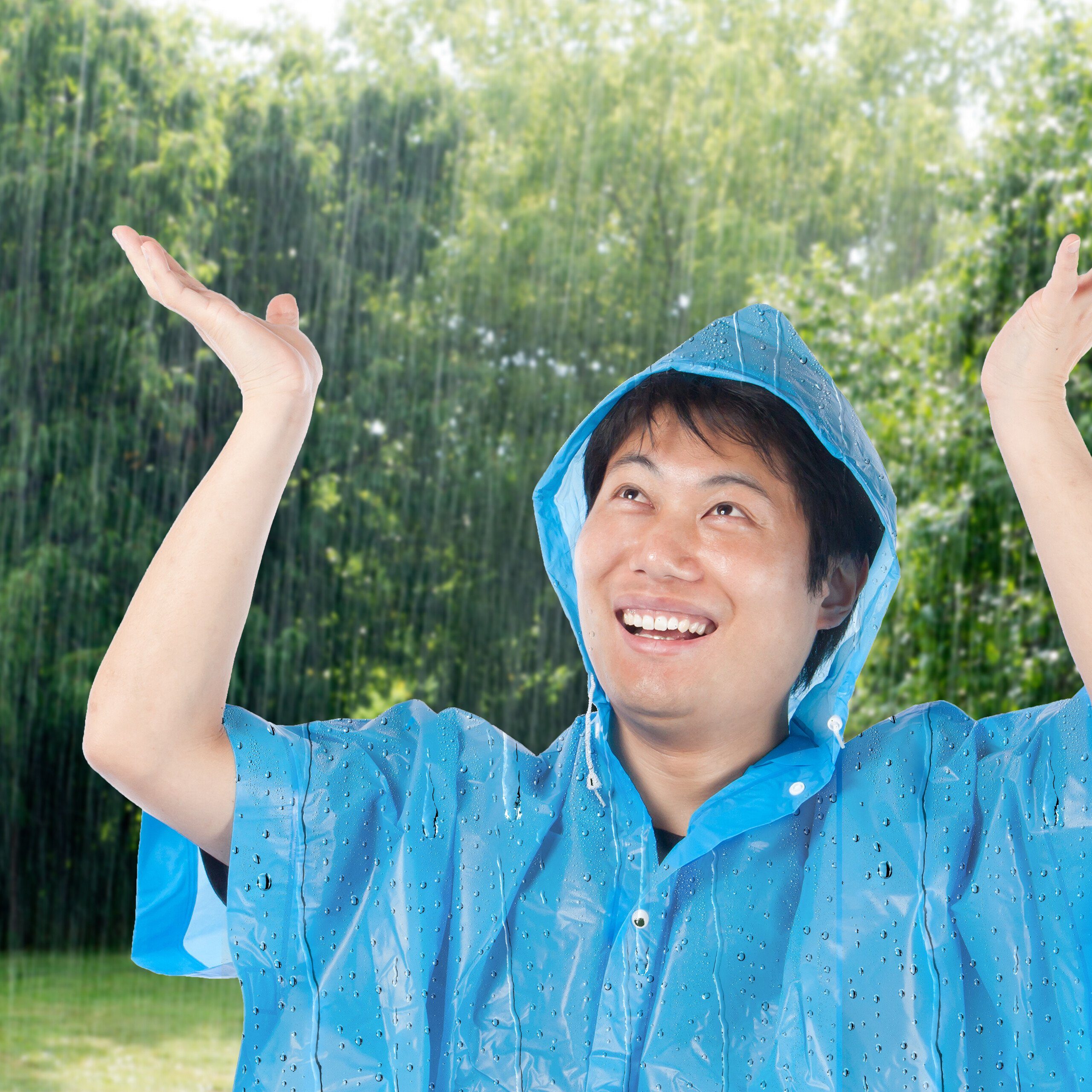 relaxdays Regenponcho Regenmantel im 2er Set (2-St) weiß – Bild 3 von 5