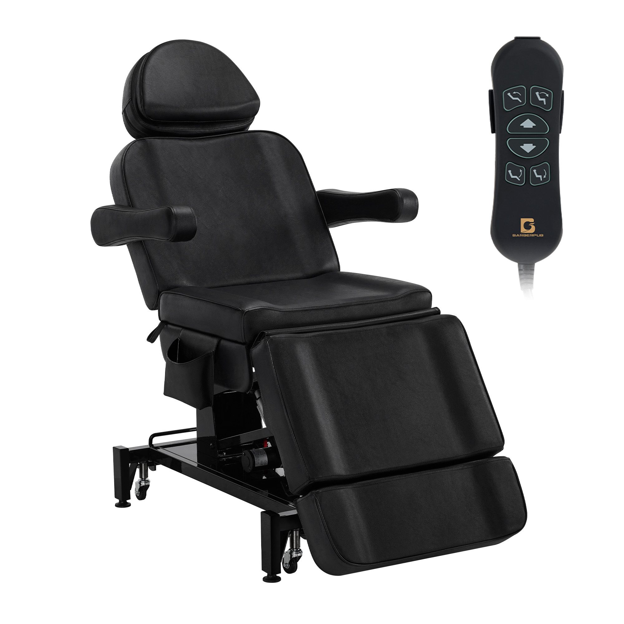 Barberpub Massageliege BarberPub Kosmetikliege Elektrisch mit 3 Motoren & Rollen, 0754, Massageliege Klappbar, drehbar Drehbare Armlehnen, Höhenverstellbar