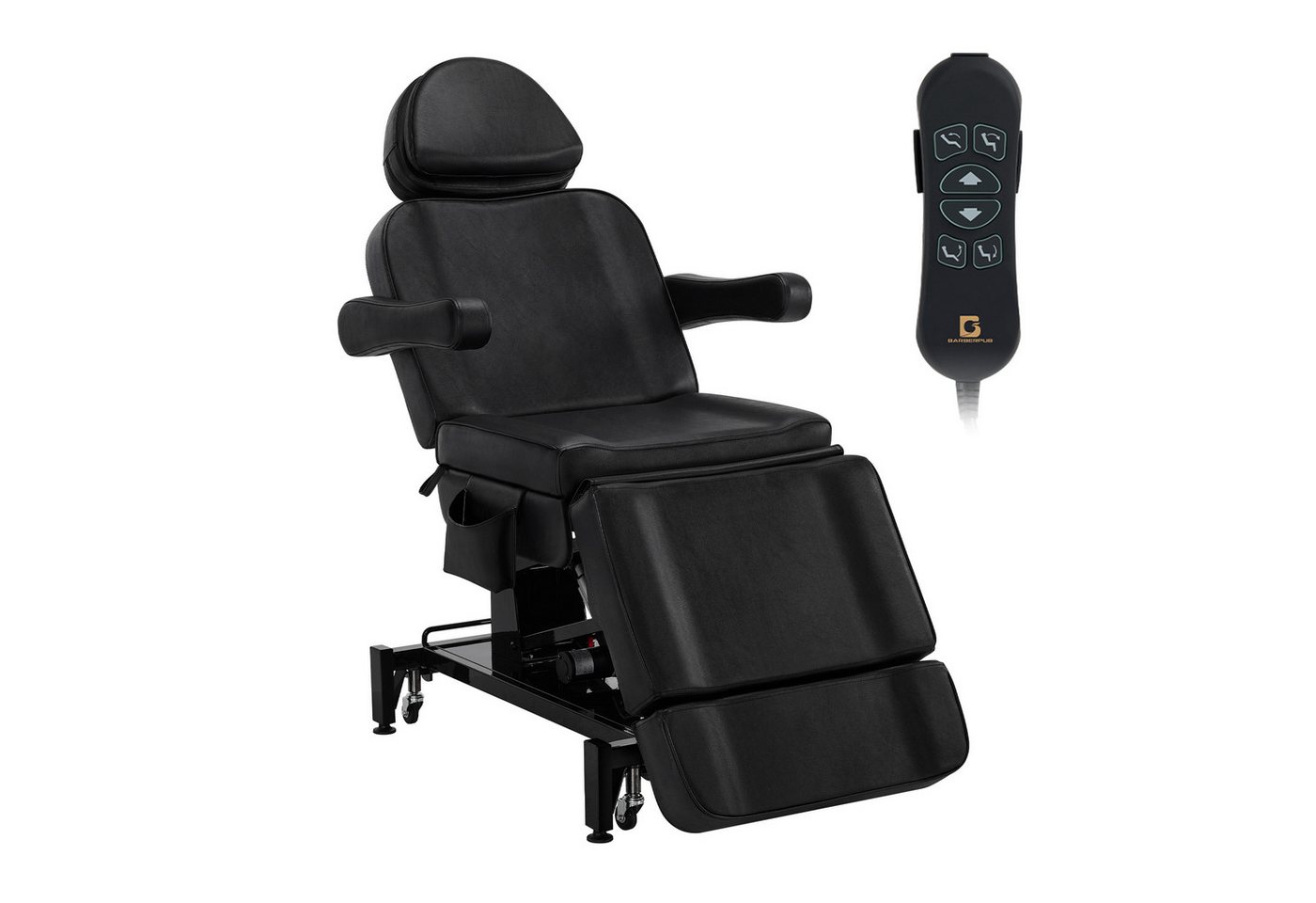 Barberpub Massageliege BarberPub Kosmetikliege Elektrisch mit 3 Motoren & Rollen, 0754, Massageliege Klappbar, drehbar Drehbare Armlehnen, Höhenverstellbar