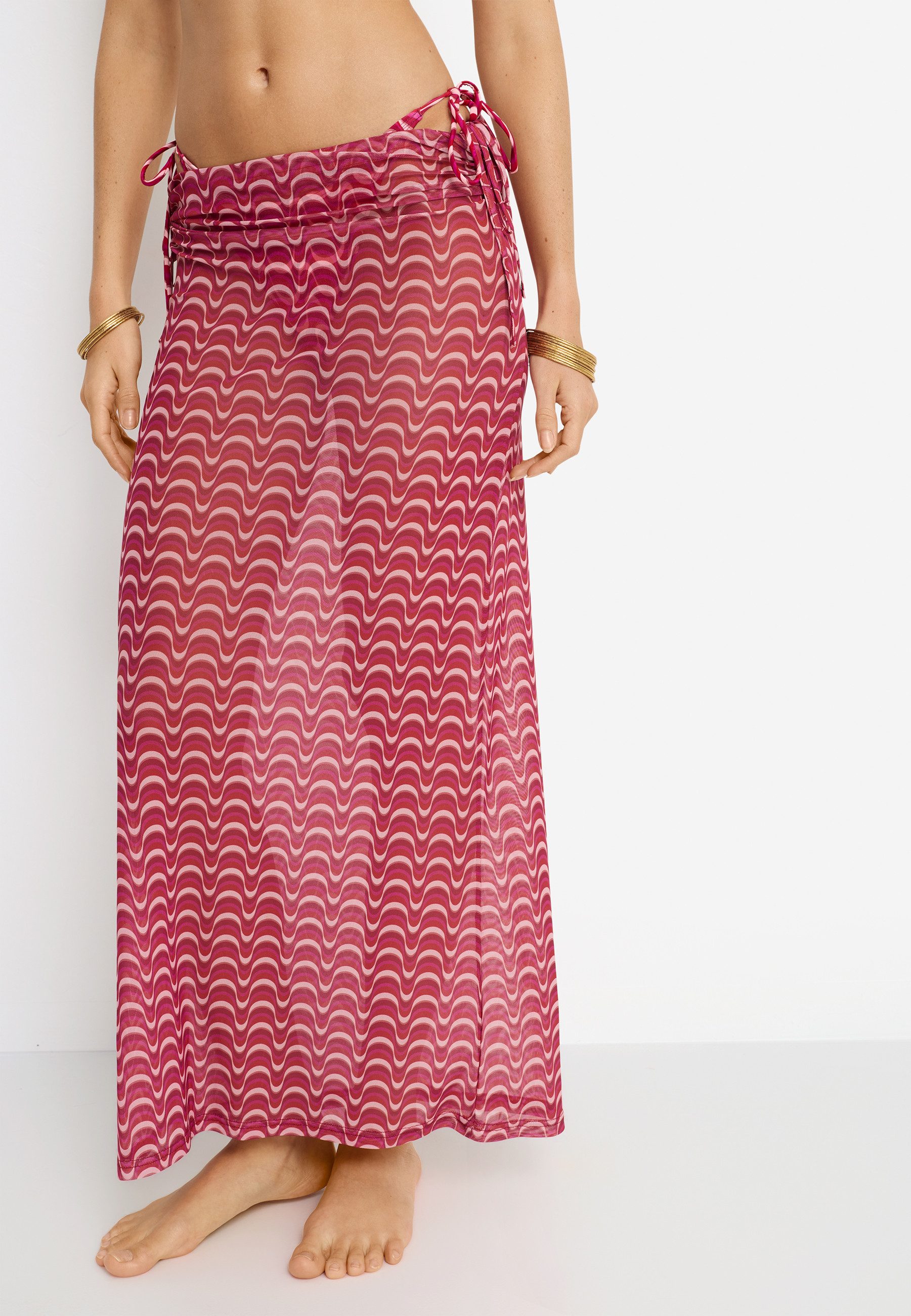 LSCN by LASCANA Meshrock mit Alloverdruck, Strandrock, Cover-up