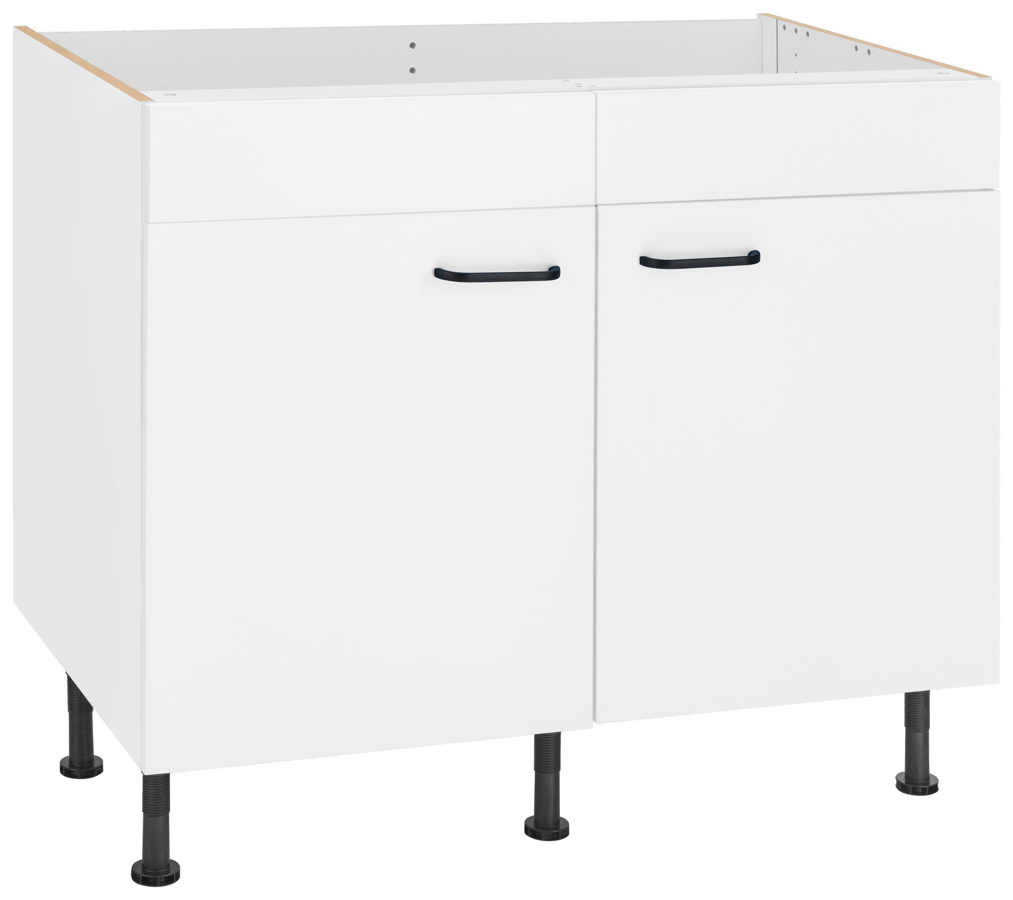 OPTIFIT Spülenschrank Elga mit Soft-Close-Funktion, höhenverstellbaren Füßen, Breite 100 cm