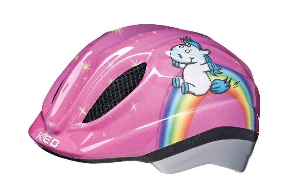 Fahrradhelm BIKE FASHION Kinderhelm Einhorn, Gr. M (52-57cm), LED-Blinklicht, Quic