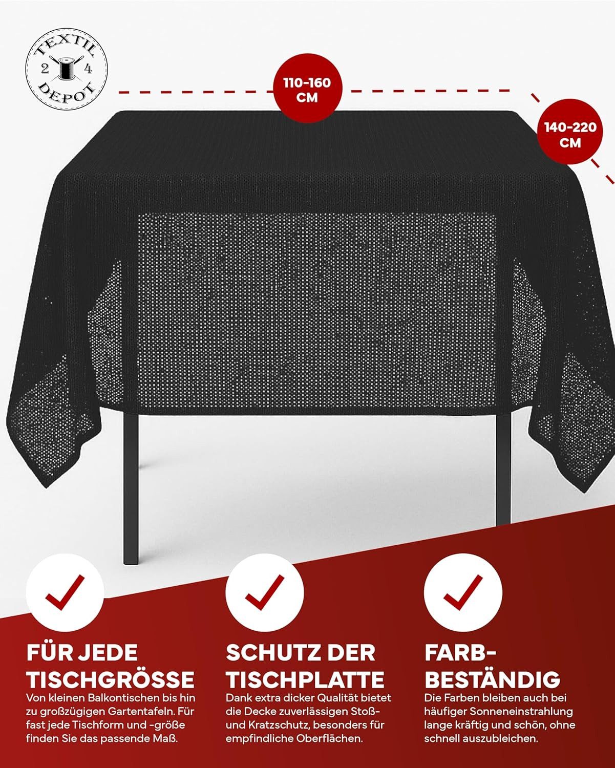 texpot Tischdecke Gartentischdecke Schaum PVC Weichschaum (1-tlg)