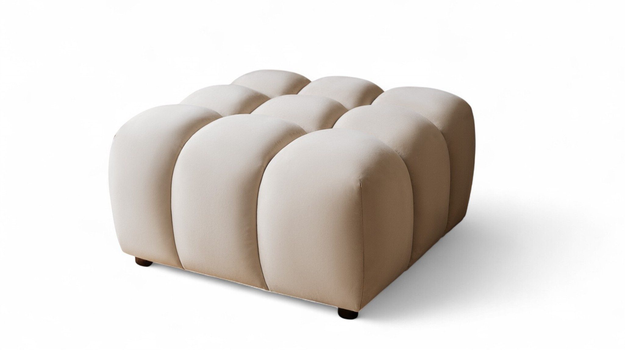 Fun Möbel Polsterhocker Designerhocker FUN MANOLO in Velourstoff (Bluvel) (kombinierbar mit 2-Sitzer oder 3-Sitzer), Rundumpolsterung