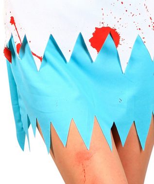 Karneval-Klamotten Zombie-Kostüm Horror blutige Krankenschwester Kleid mit Messer, Frauenkostüm Halloween, Kleid mit Haube, Schürze, blutiges Messer