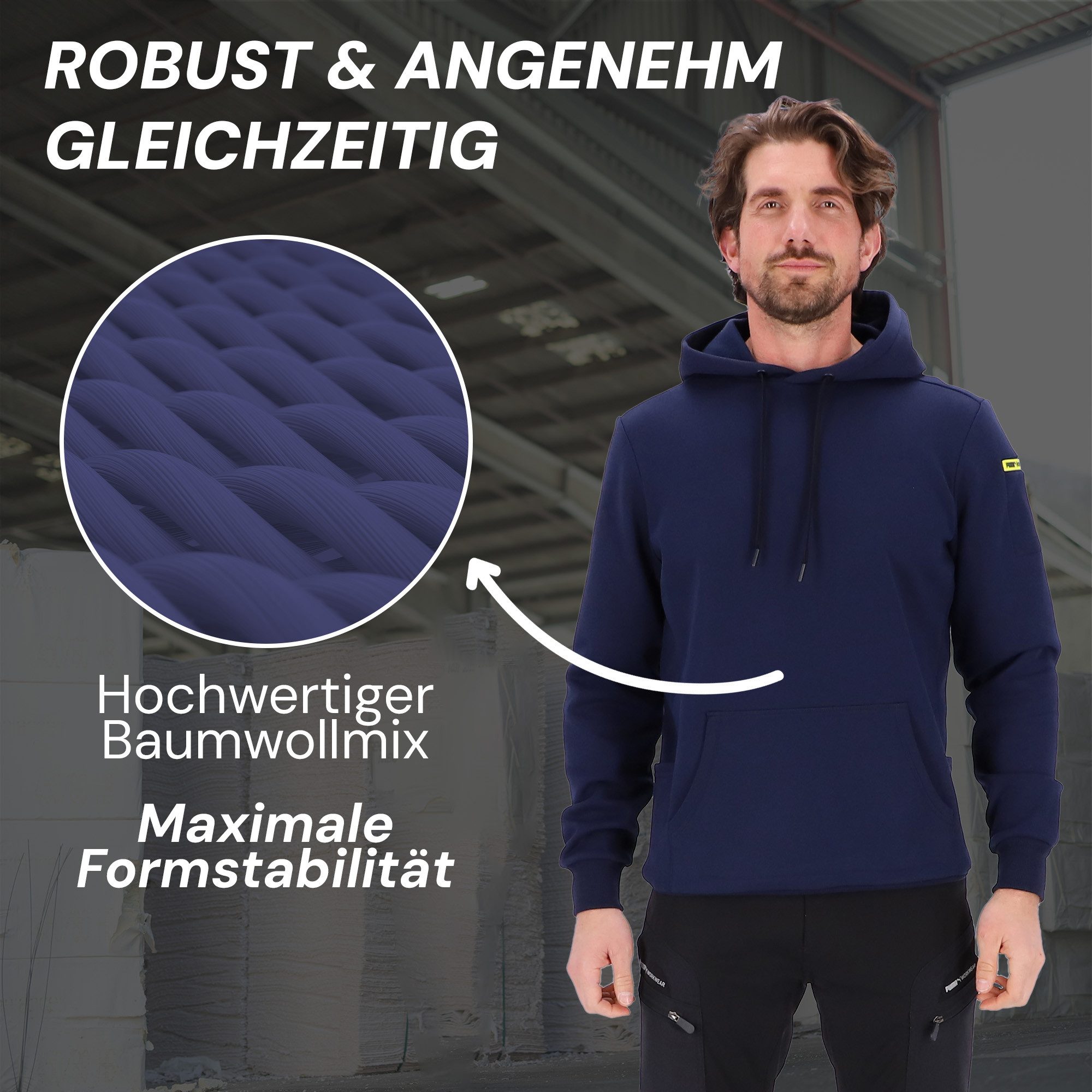 PUMA Workwear Hoodie ADVANCED Herren Pullover mit Kapuze und Taschen Atmungsaktives Gewebe - Ideal für Handwerk Werkstatt und Logistik