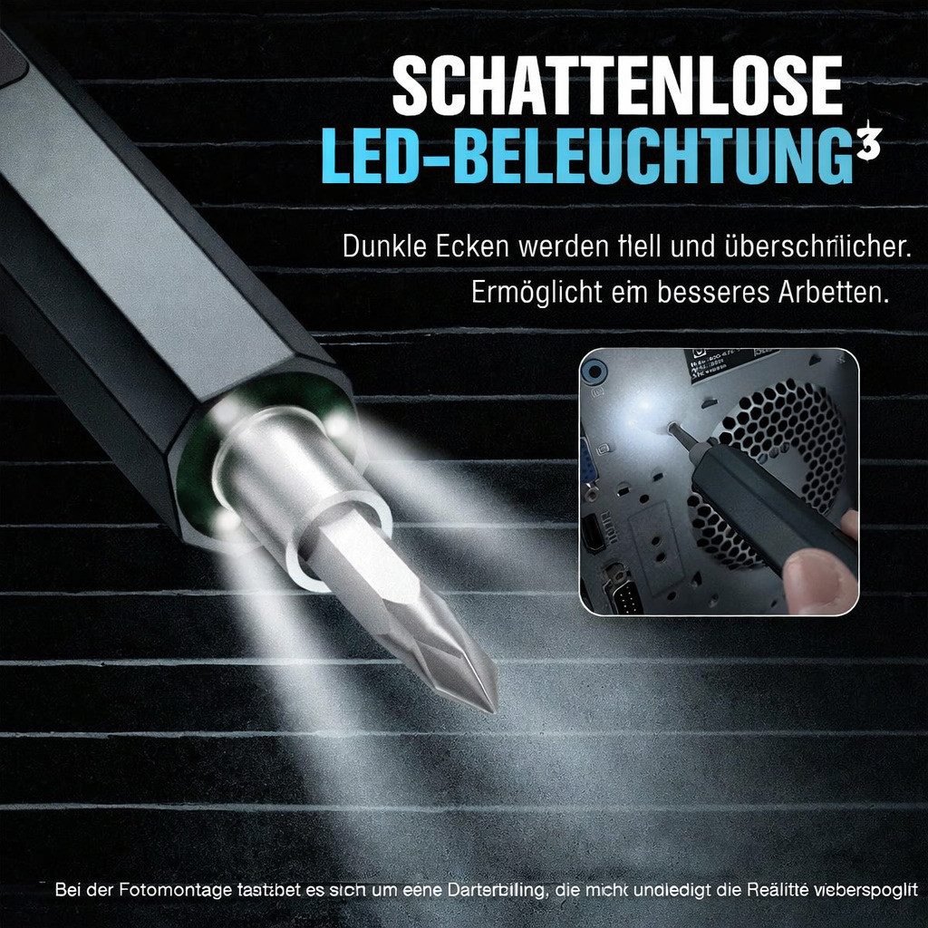 COOL-i ® Elektro-Schraubendreher 66-in-1 Elektrischer Schraubendreher,Präzisionsschraubendreher-Set, 200,00 U/min, 3,00 Nm, mit 64 S2-Stahlbits und LED-Arbeitslicht