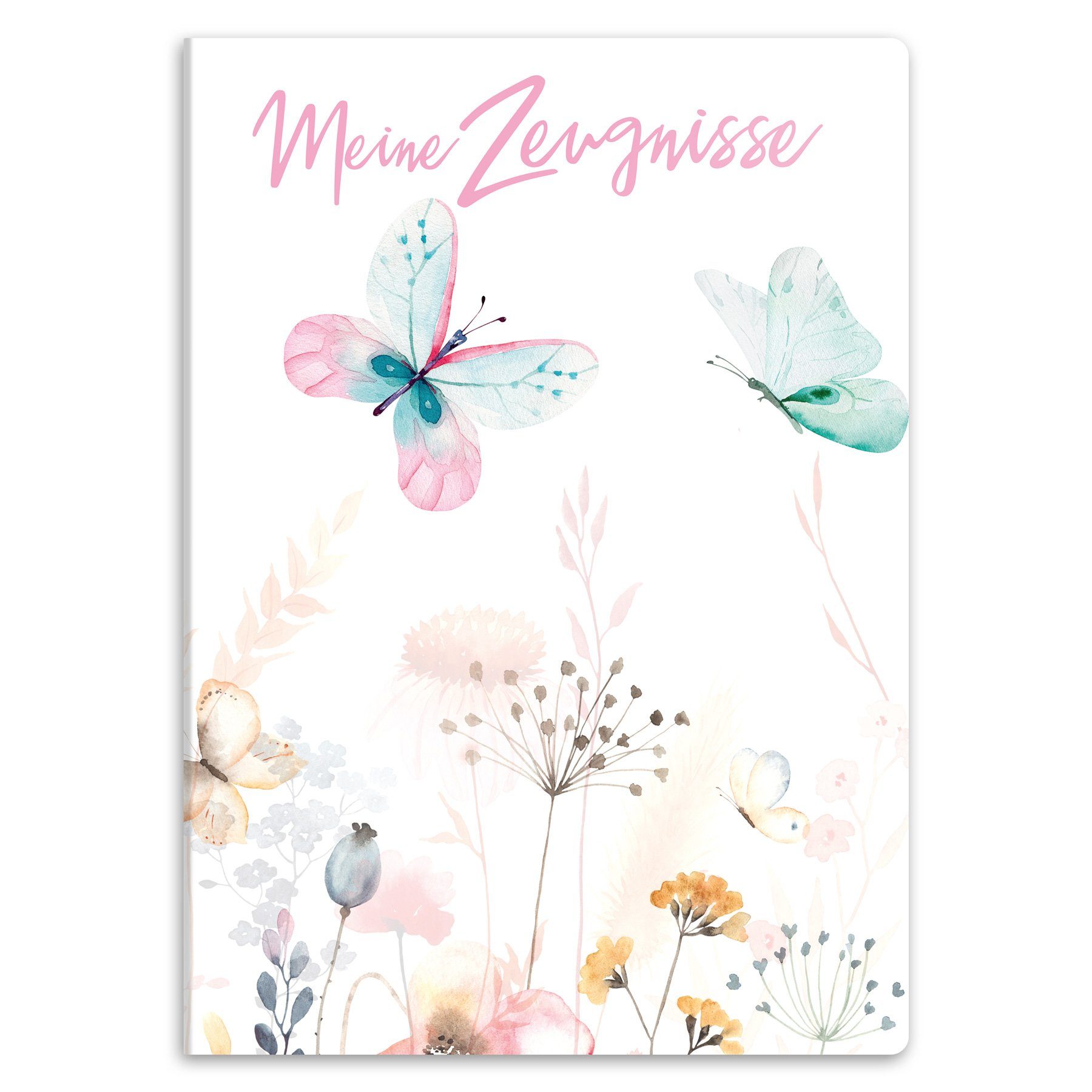 itenga Organisationsmappe itenga Zeugnismappe A4 Kunststoff Sichtbuch Motiv Schmetterling