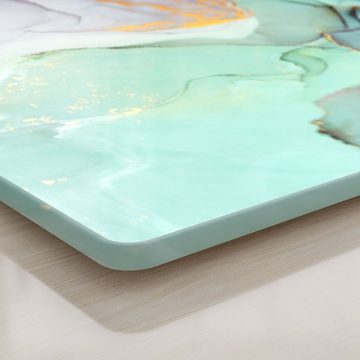 DEQORI Schneidebrett 'Zerlaufene Wasserfarbe', Glas, Platte Frühstücksbrett Schneideplatte