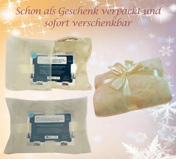 Wohndecke Kuscheldecke mit Ärmeln und Taschen, Geschenk für Frauen, Lucadeau, als Geschenk in einer schönen Stofftasche mit Grußkarte (150 x 200)