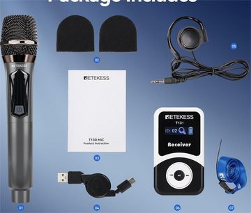 Retekess T131 Wireless Tour Guide System, für Konferenz, Schulung, Vorlesung Bluetooth-Lautsprecher (100 m/328 Audio-Flüsterführungssystem, mit Wireless Handmikrofonsender)