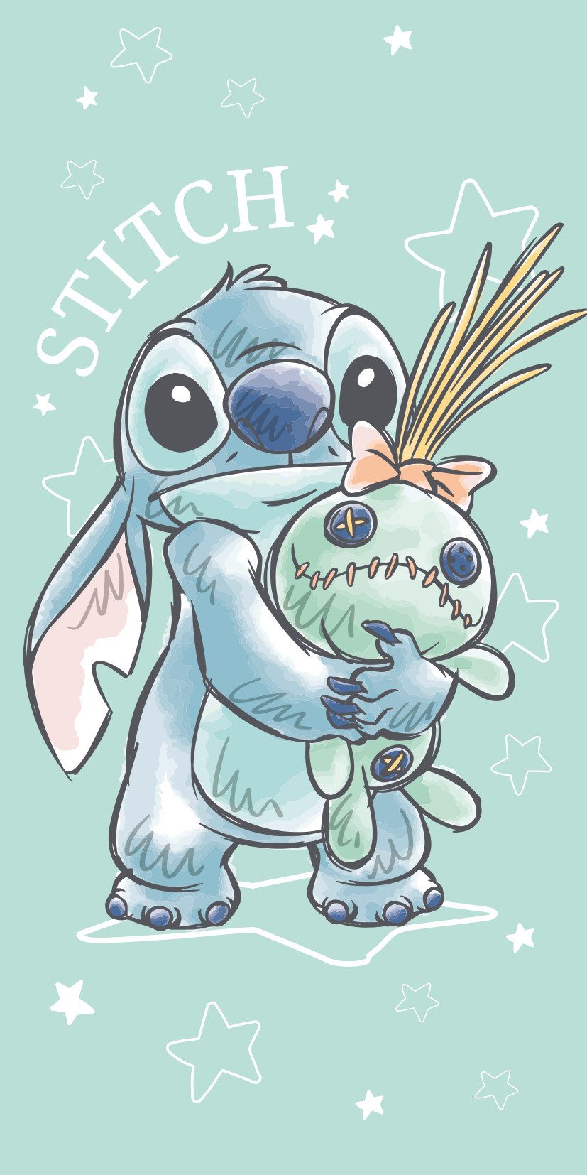 Jerry Fabrics Handtücher Disney Lilo & Stitch Badetuch Strandtuch Duschtuch 70x140cm Baumwolle, (1 Duschtuch, 1-St), Langlebig