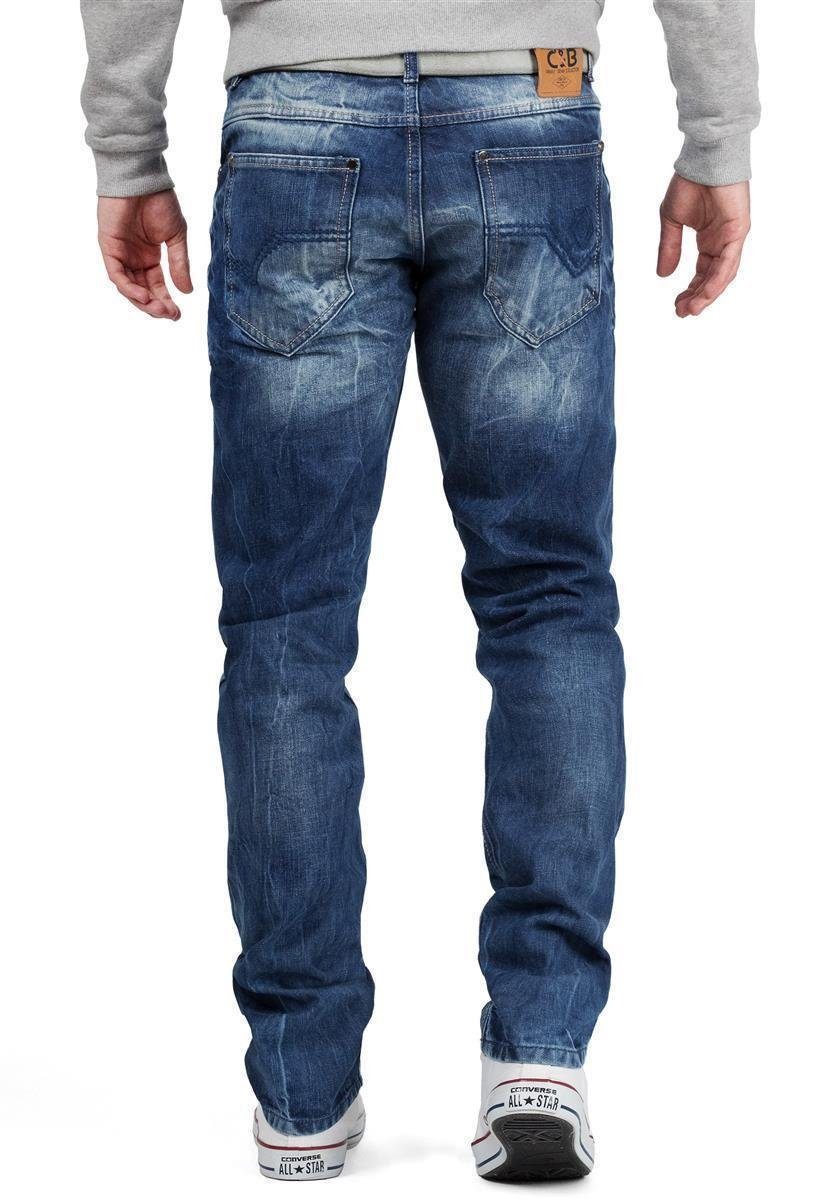 Cipo & Herren mit Waschung Hose Baxx Stonewashed lässiger BA-CD319Y 5-Pocket-Jeans