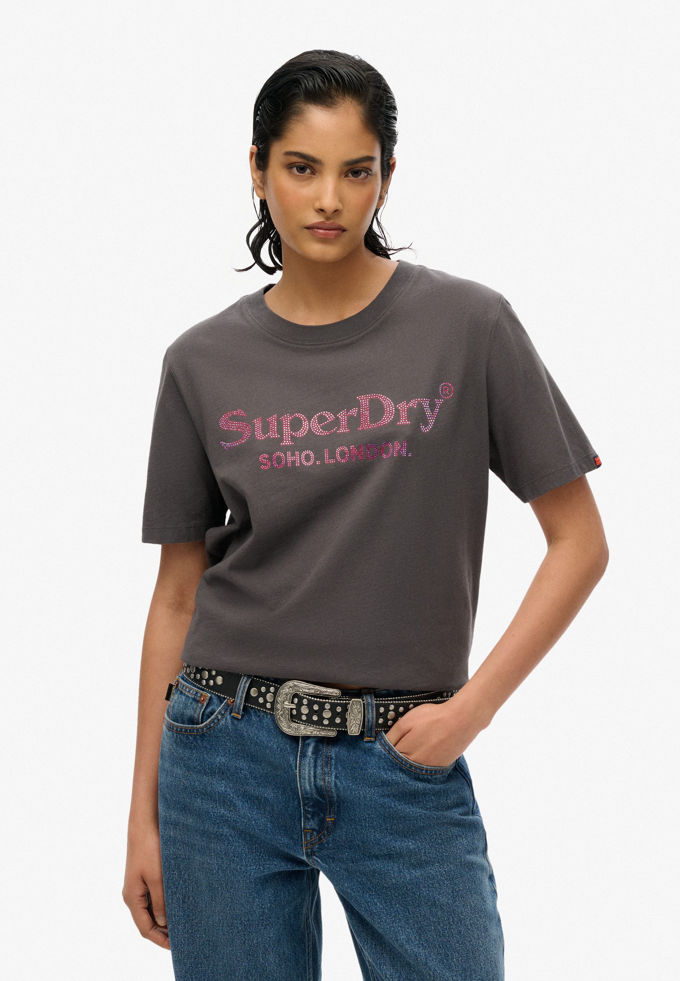 Superdry Kurzarmshirt VENUE METALLIC RELAXED TEE günstig online kaufen