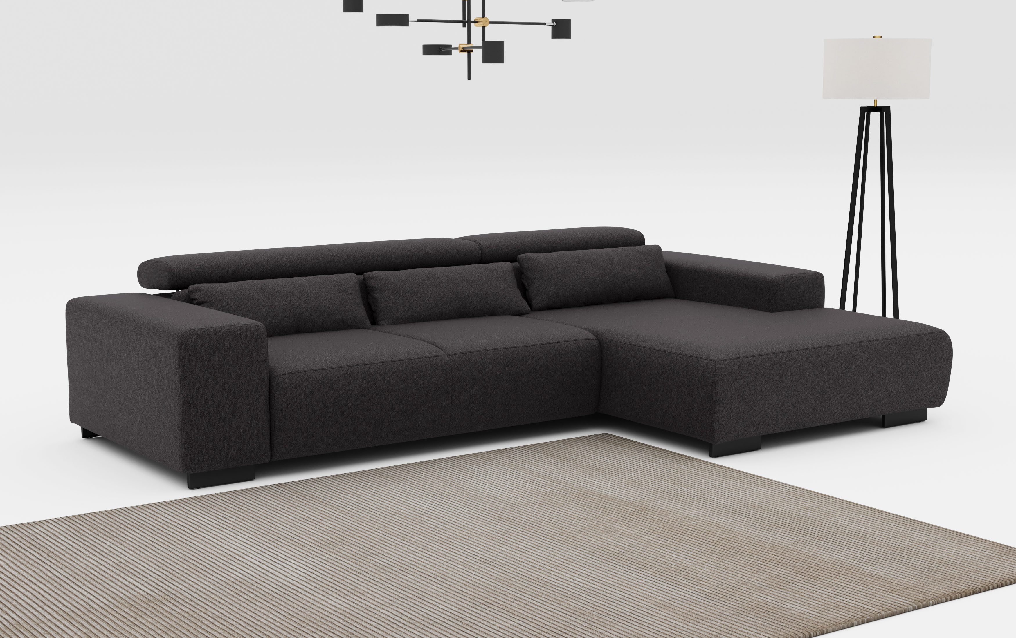 COTTA Ecksofa "Side L-Form, mit Kopfteilverstellung & 3 Nierenkissen", opti günstig online kaufen