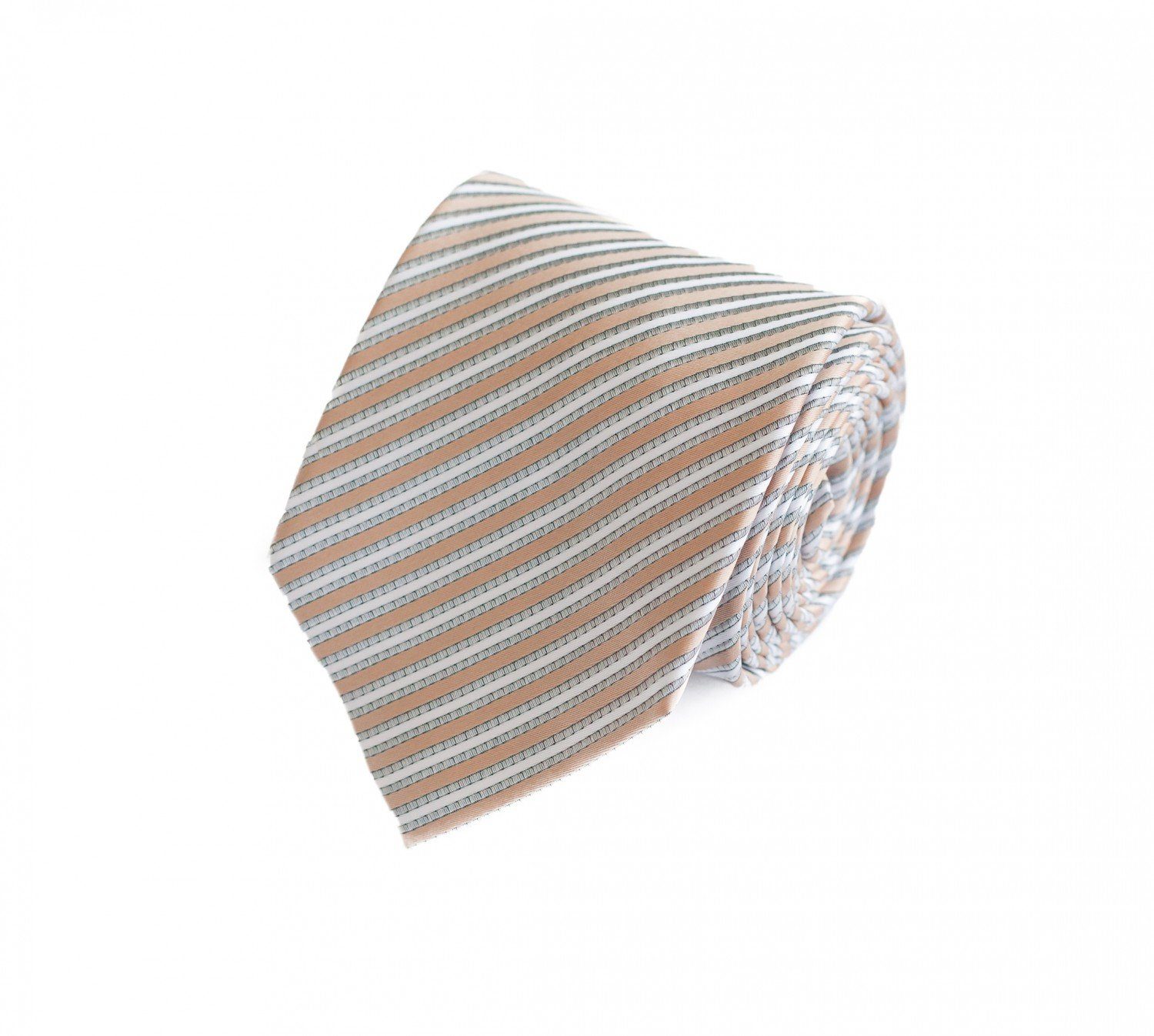 Fabio Farini Krawatte Herren Krawatte Weiß - verschiedene Weiße Männer Schlips in 8cm (Gestreift) Breit (8cm), Creme Weiß Silber - Blizzard/Caramel Sugar/Silver