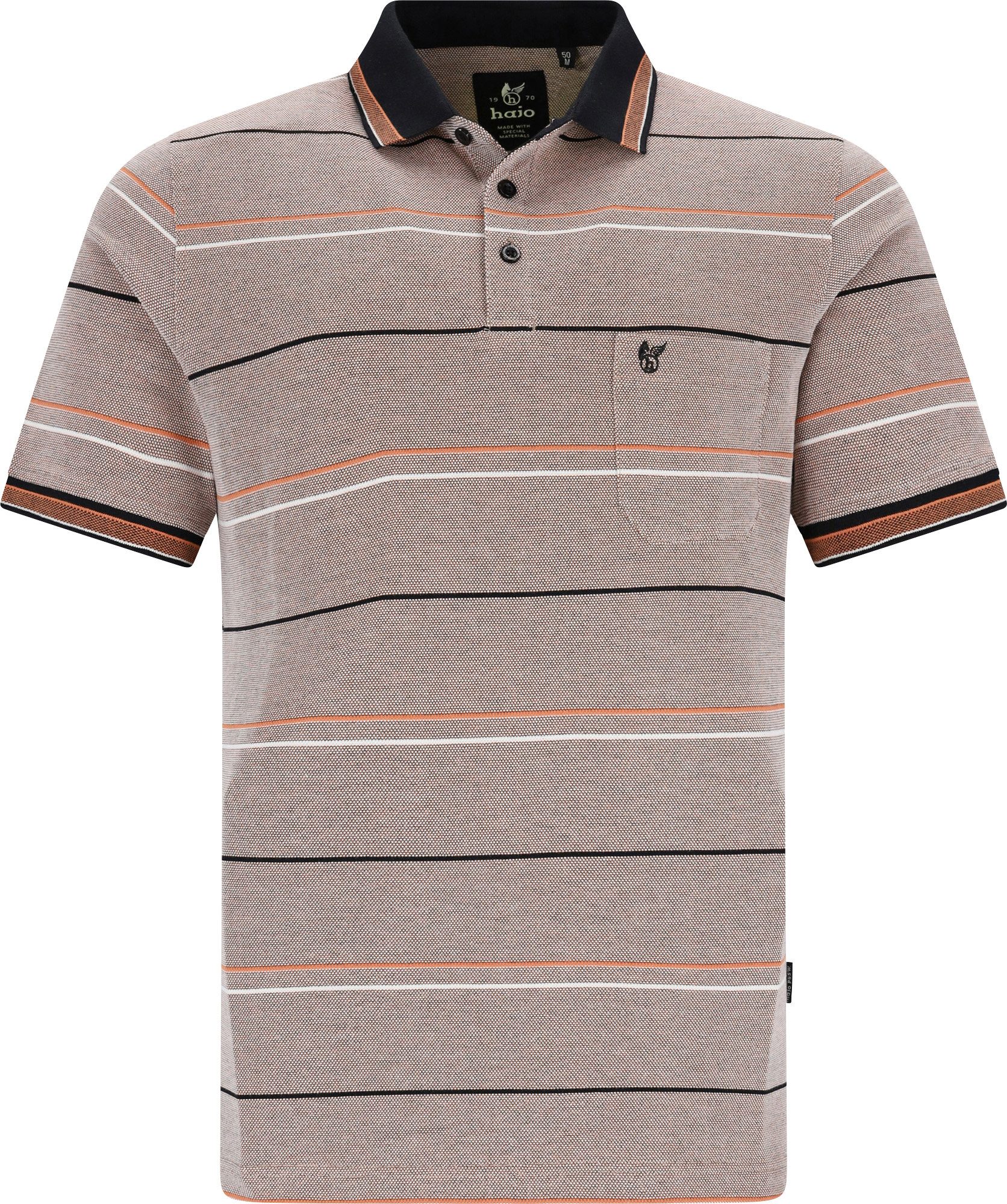 Hajo Sweatshirt Herren-Poloshirt Piqué Streifen günstig online kaufen