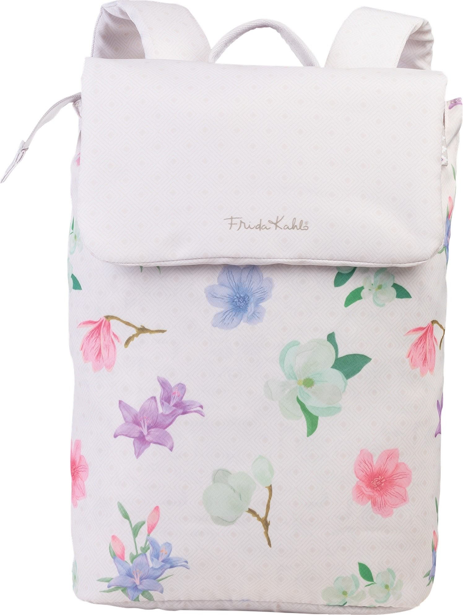 Frida Kahlo Rucksack Frida Kahlo Rucksack beige natur Nylon, Damen Cityrucksack Nylon, beige, ca. 14cm hoch, Floral, bunte Blumen