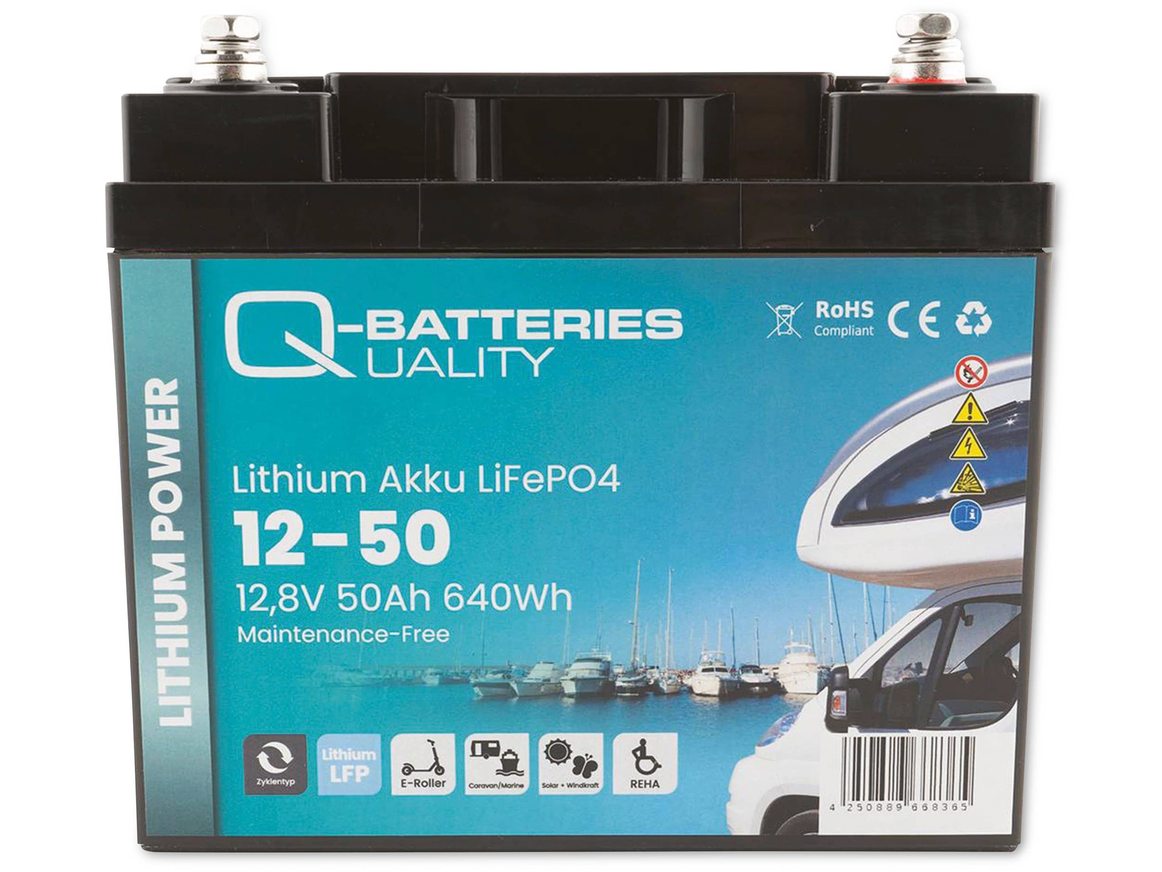 Q-Batteries Q-BATTERIES Lithium Akku 12-50 640Wh Batterie 50Ah 12,8V