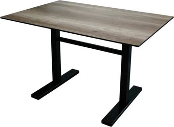 dynamic24 Gartentisch, EASY 2+2 Tischgestell (4-Kant eckig) schwarz Bistro Gastro Tisch Beine