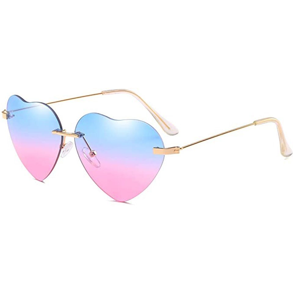 BEARSU Sonnenbrille »Herz Sonnenbrille für Frauen Randlose Metallrahmen  Dünne herzförmige Sonnenbrille UV400« online kaufen | OTTO