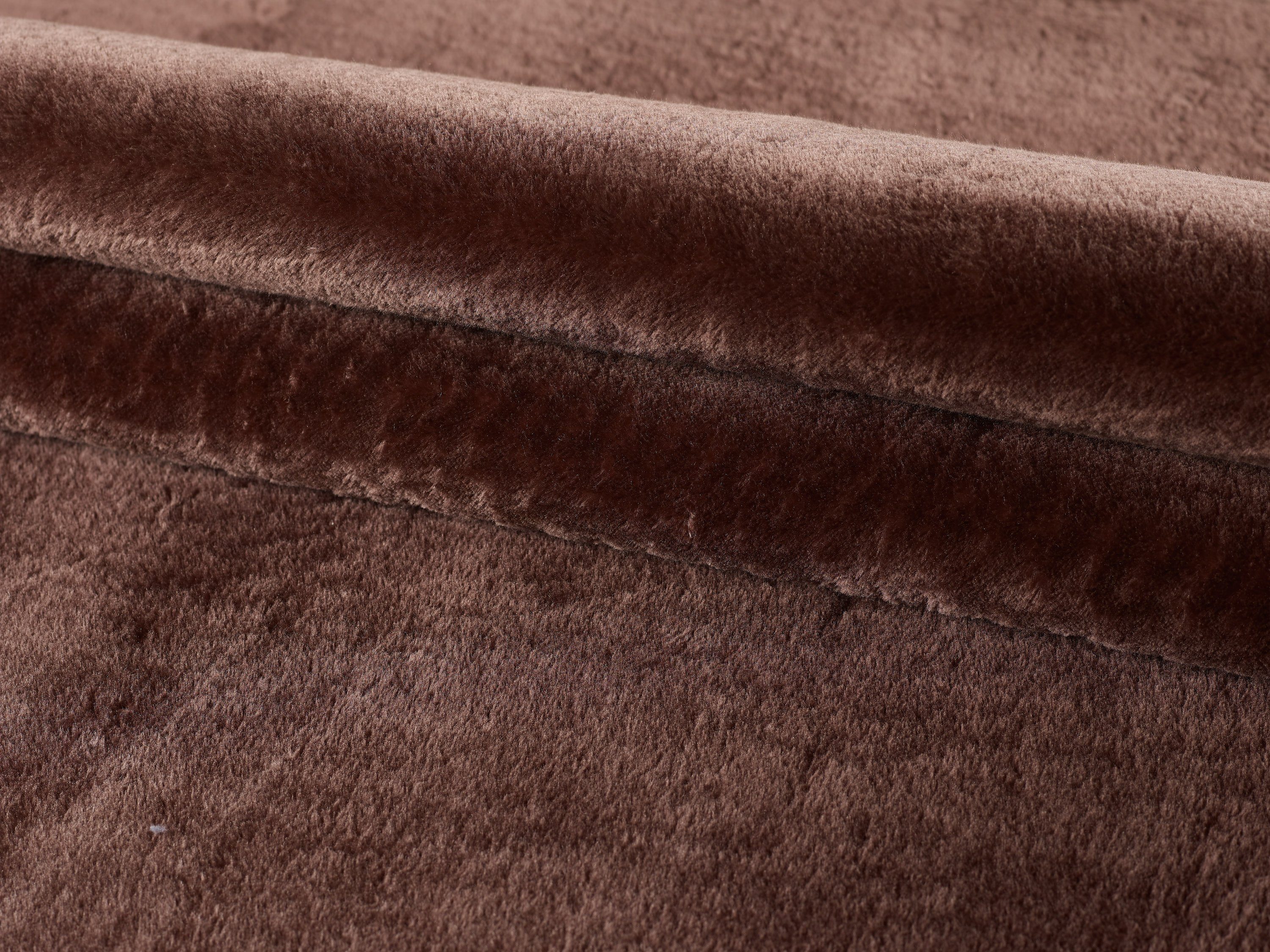Teppich Unicolor - Teppium, Einfarbig, 25 Rund, Teppich Wohnzimmer Höhe: mm, Braun
