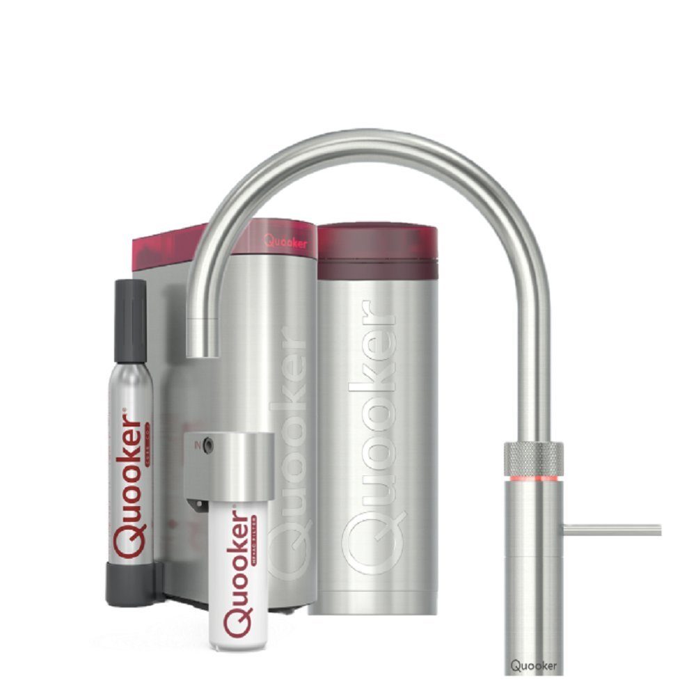 QUOOKER Küchenarmatur Fusion Round PRO3 Reservoir CUBE Voll-Edelstahl FNRSST PRO3 CUBE2 *inkl. 7 JAHRE GARANTIE*
