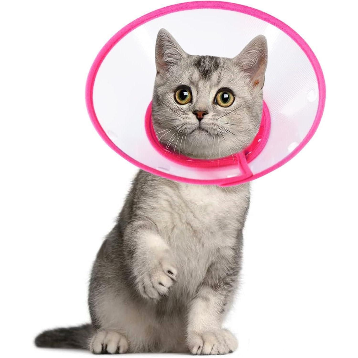 LuxusKollektion Schutzkragen Halskrause Verstellbar 14-20 cm Welpen Hunde Katzen Pink-M