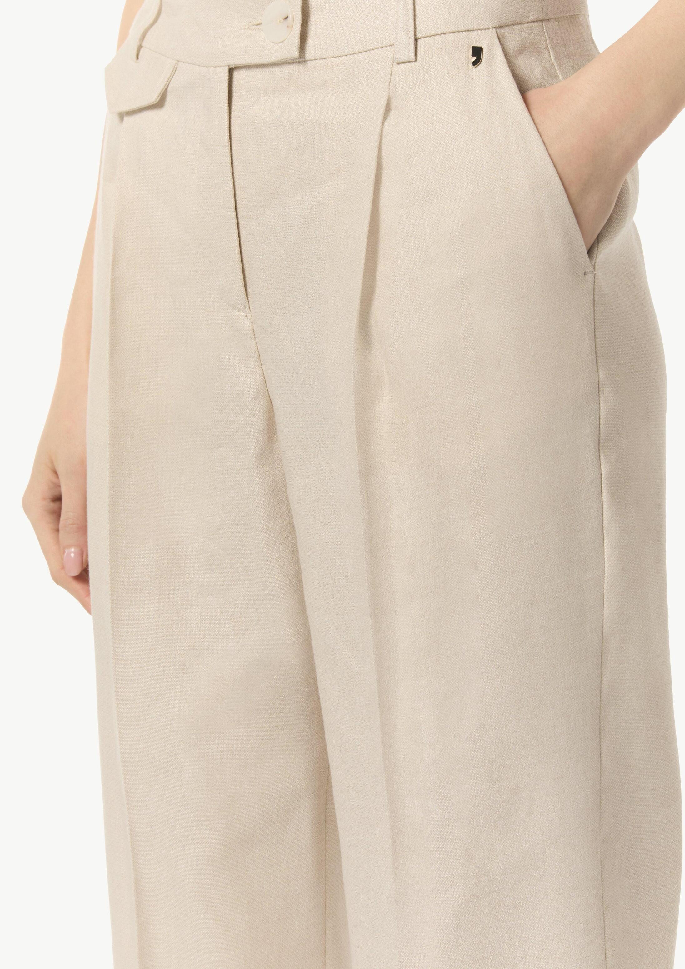 comma Chinos Hose Leinen-Mix-Hose mit Eingrifftaschen