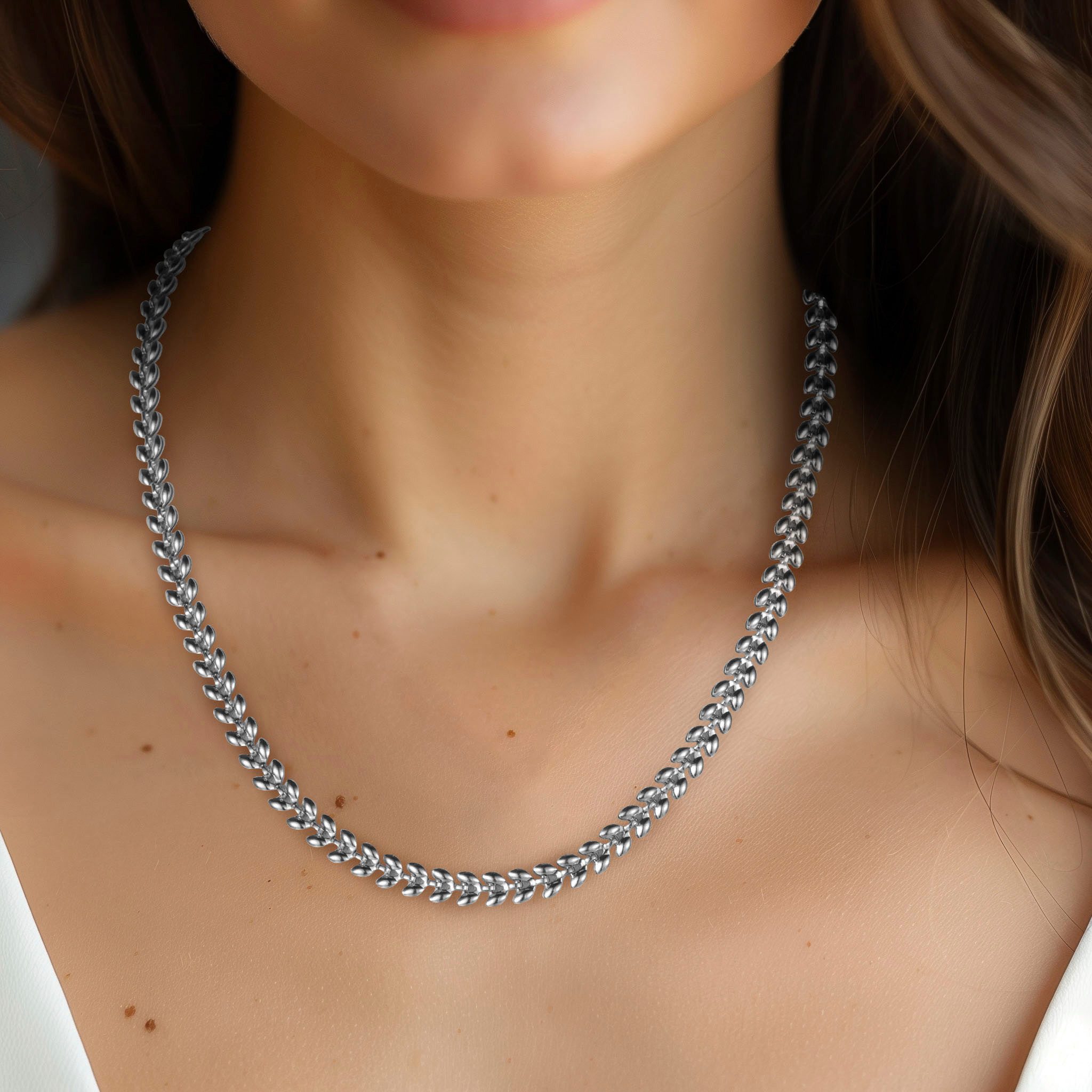 Firetti Edelstahlkette Schmuck Geschenk Edelstahl Halsschmuck Halskette Weizenähren