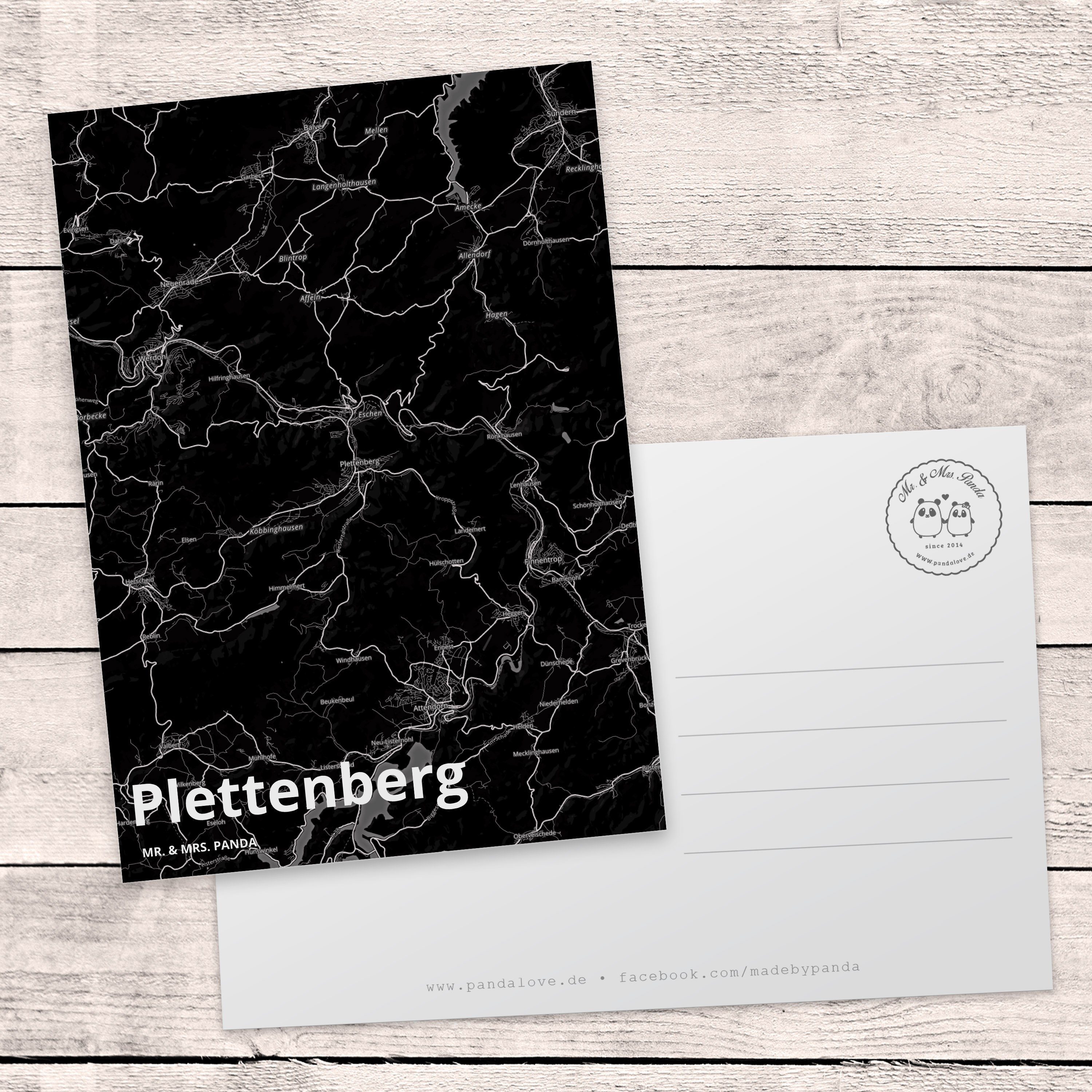 Mr. & Ort, Karte, Plettenberg - Städte, Mrs. Postkarte Geschenk, Dorf, Geschenkkarte, Panda Stad