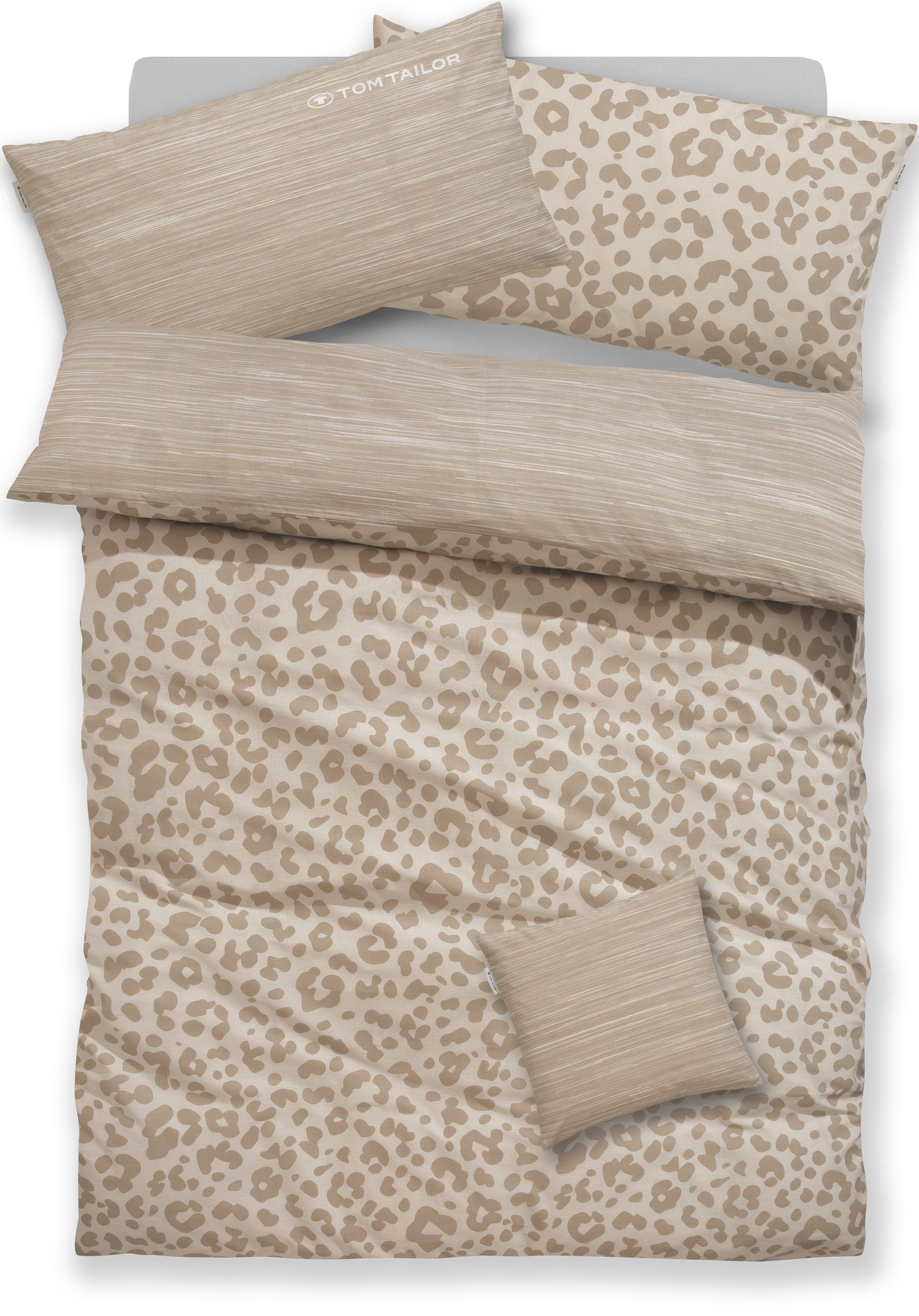 TOM TAILOR HOME Bettwäsche Ellja, Renforcé, 3 teilig, in Gr. 135x200 oder 155x220 cm, 100% Baumwolle, Leo Design