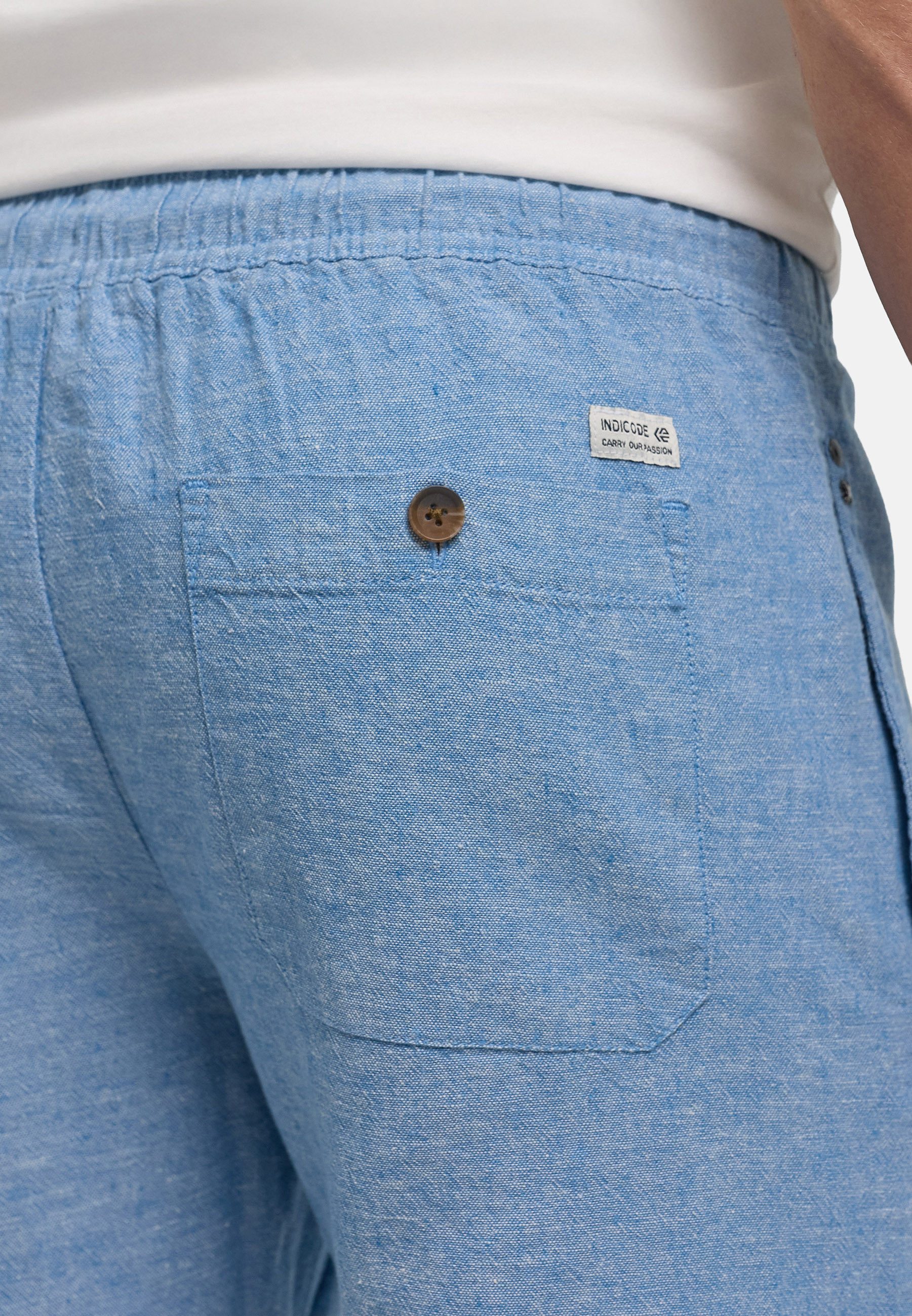 INDICODE Leinenhose Herren INLino Leinen Shorts mit Kordelzugbund mit elastischem Bund und Bindekordel in sommerlich leichter Qualität – Bild 5 von 5