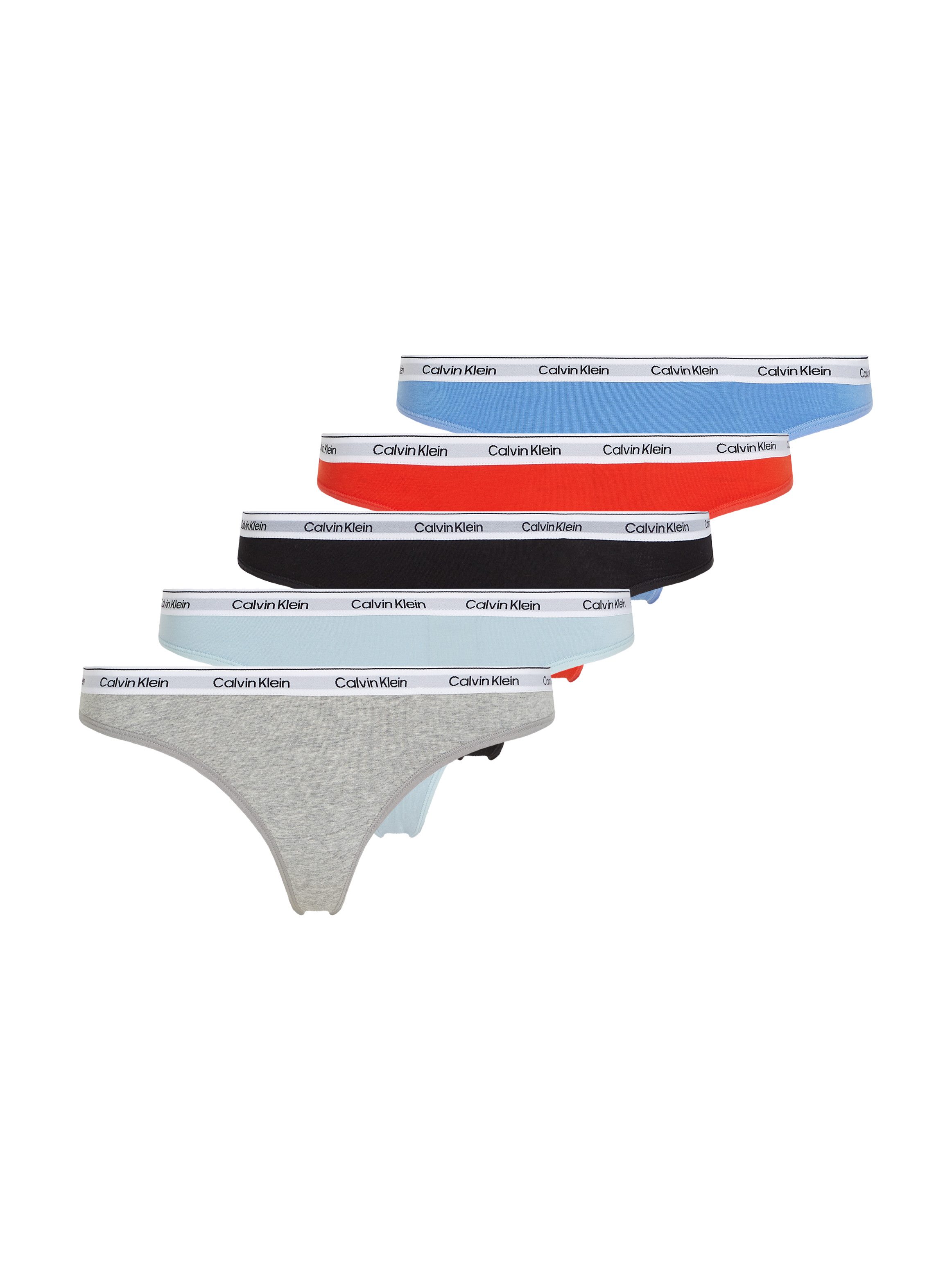 Calvin Klein Underwear String 5 PACK THONG (LOW-RISE) (Packung, 5-St., 5er-Pack) mit Logobund